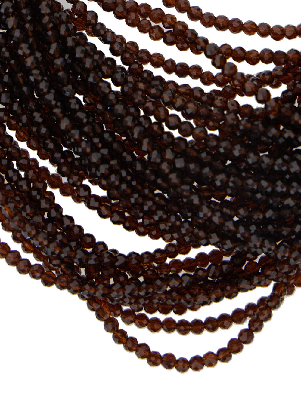 Brunello Cucinelli Women Brown Multi-Strand Necklace With Faceted Beads And Rear Spring-Ring Closure - 3