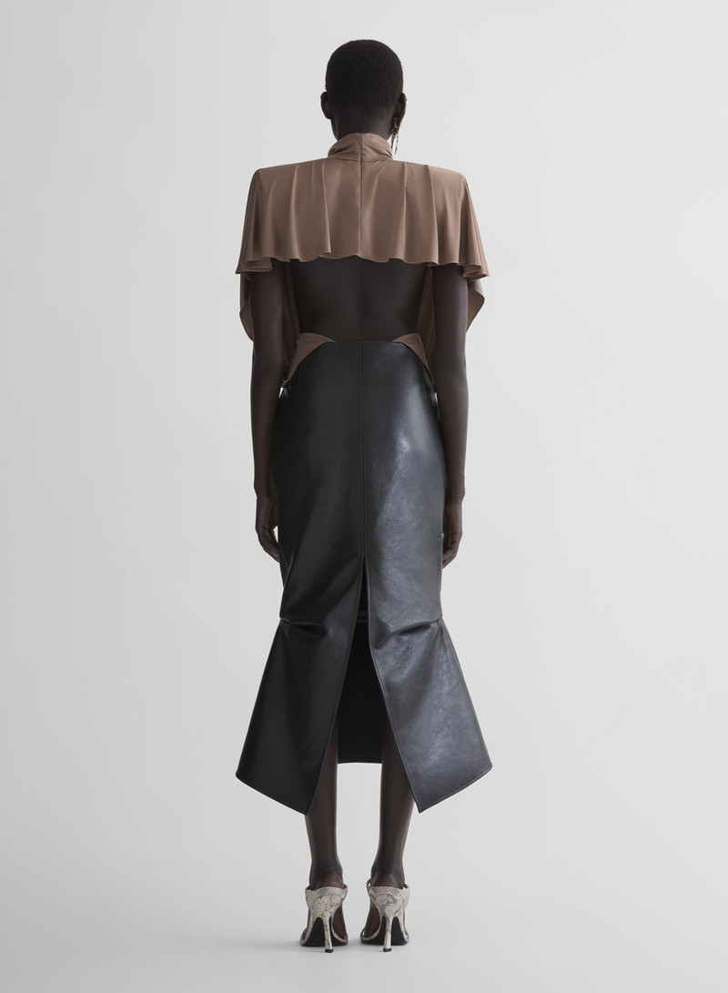 brown draped power bodysuit 3
