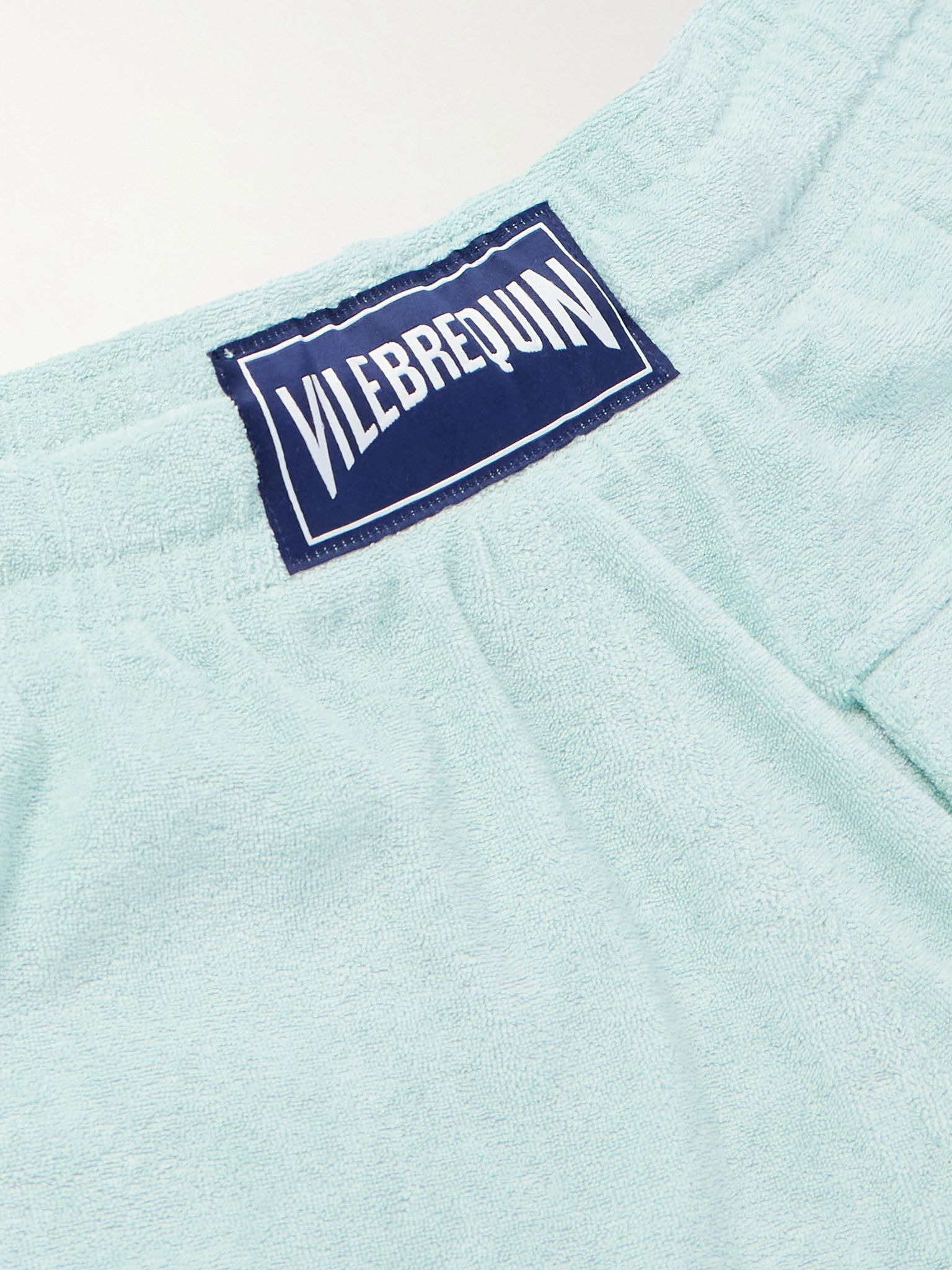 Bolide Straight-Leg Organic Cotton-Blend Terry Drawstring Shorts Blue - 5