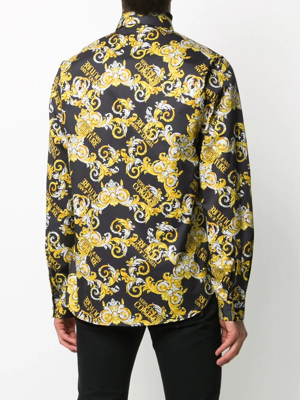 logo baroque print shirt - 4