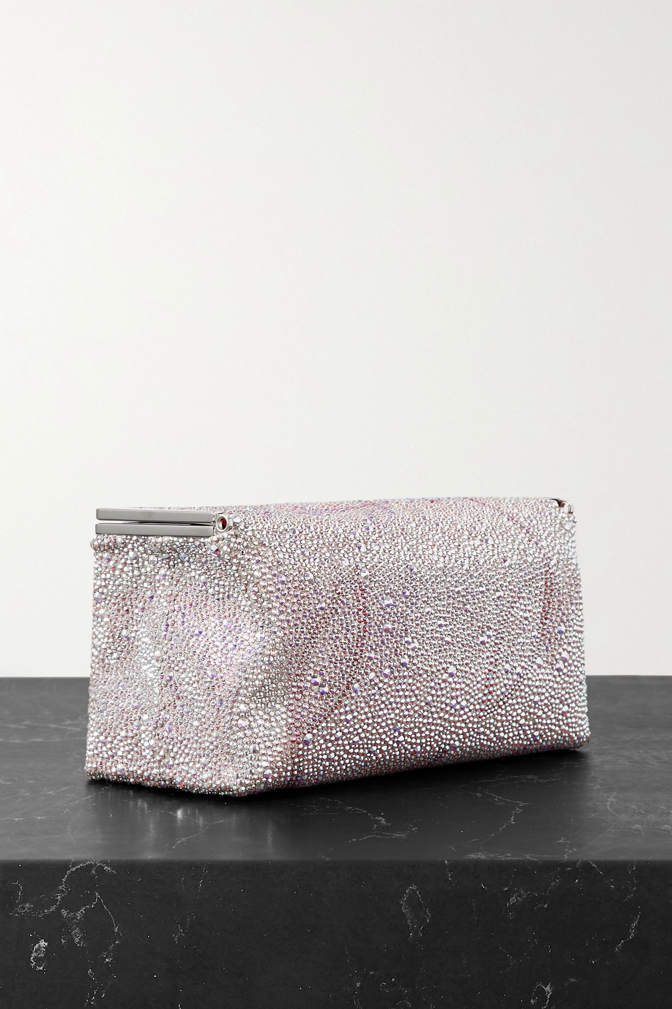 Daisy crystal-embellished metallic leather shoulder bag - 3