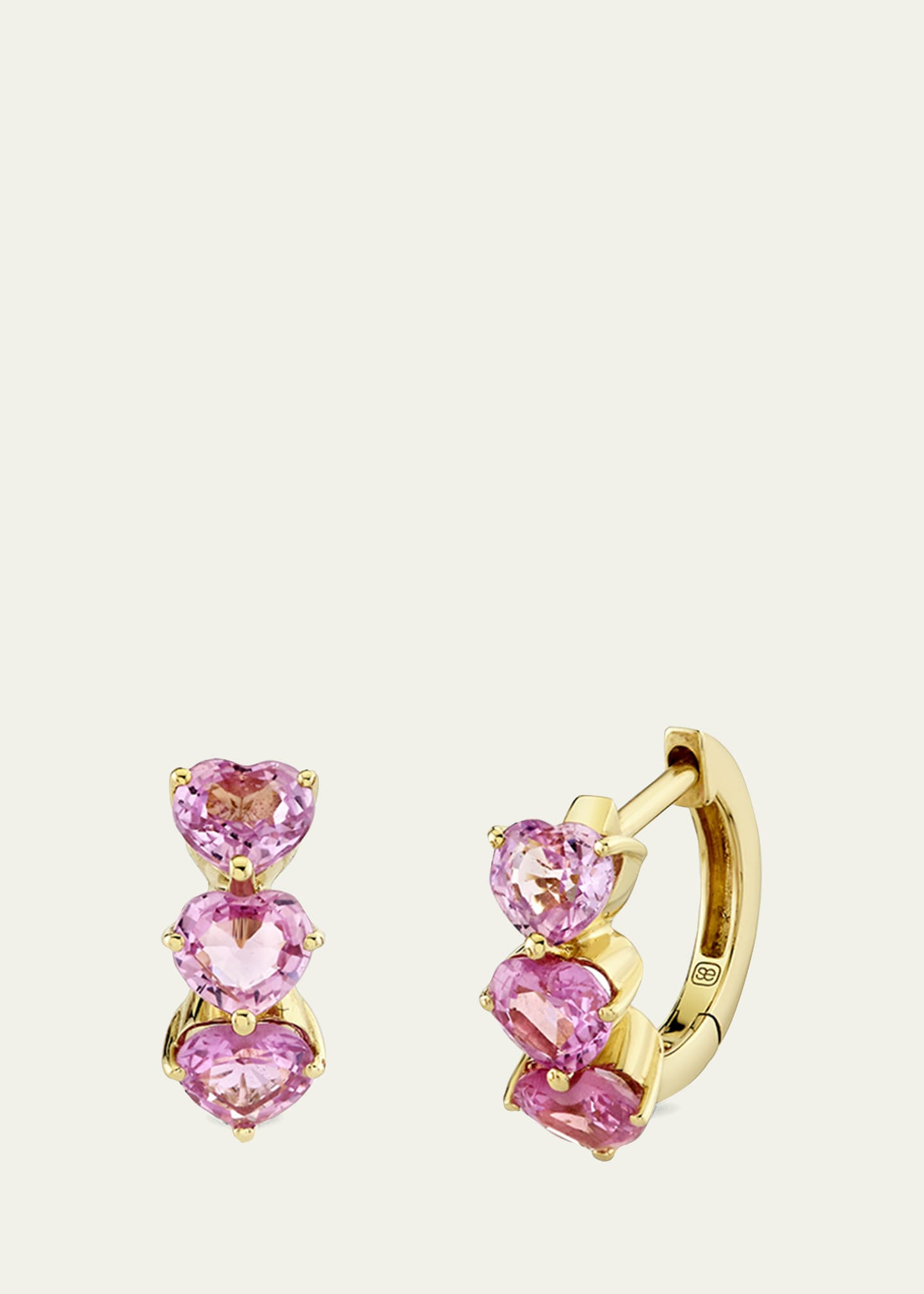 Heart Cocktail Huggie Earrings - 1