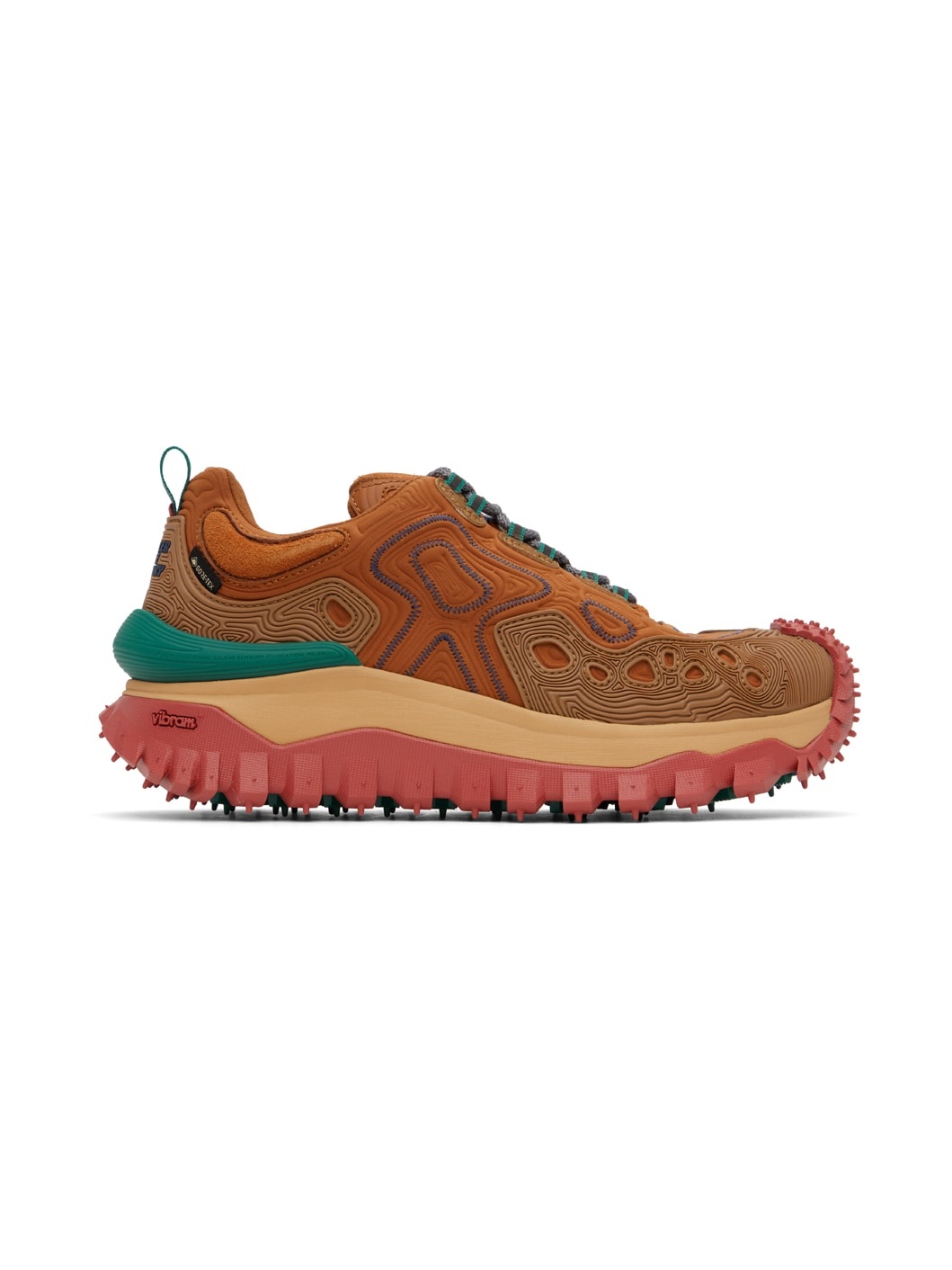 Moncler Salehe Bembury Orange Trailgrip Grain Sneakers - 1