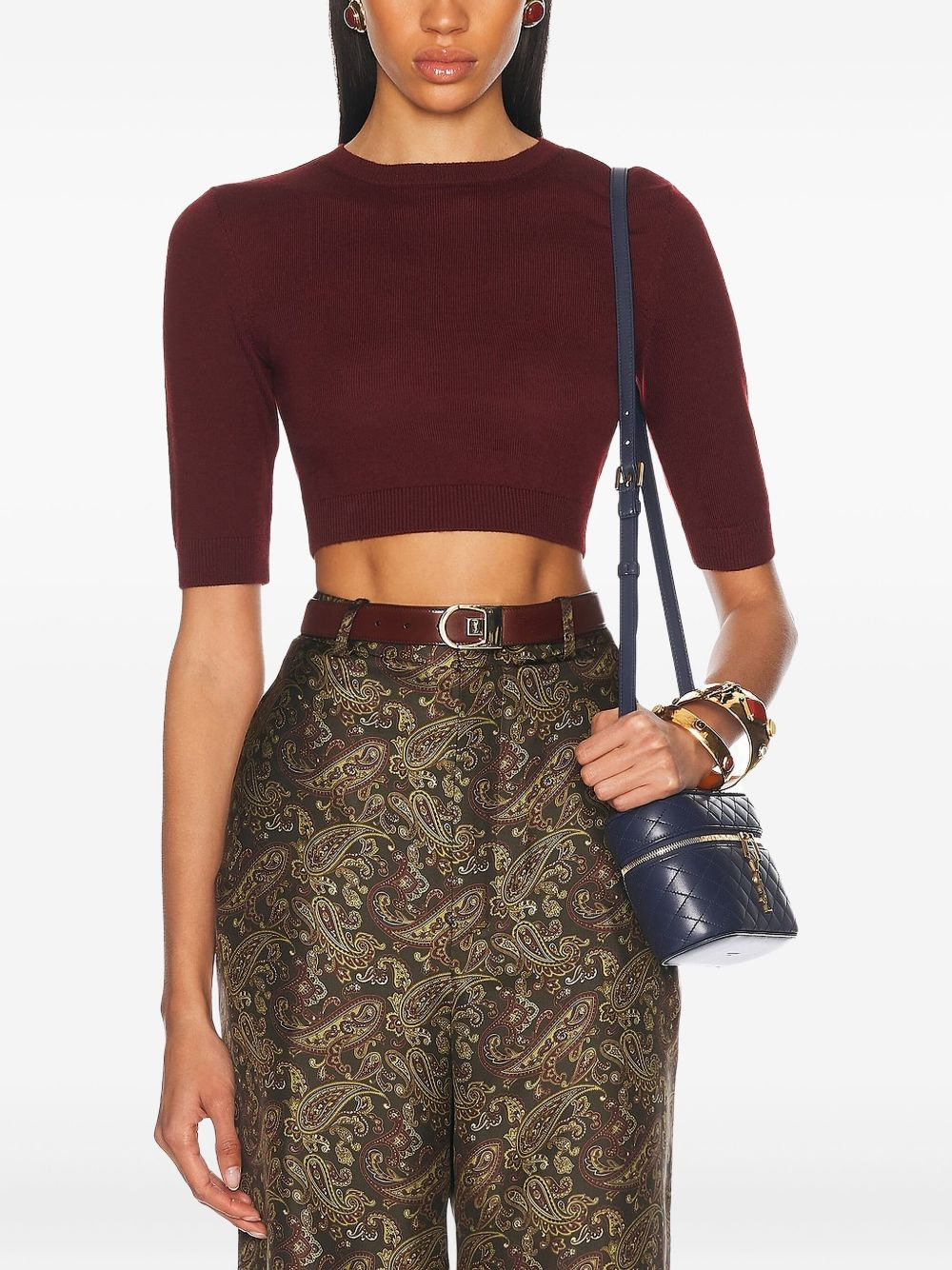 short-sleeve cropped top - 1