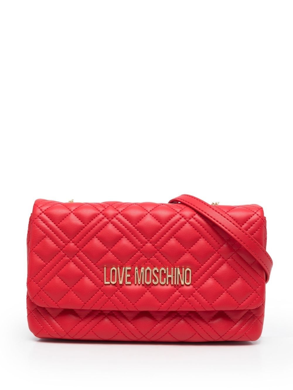 logo-plaque quilted crossbody bag - 1