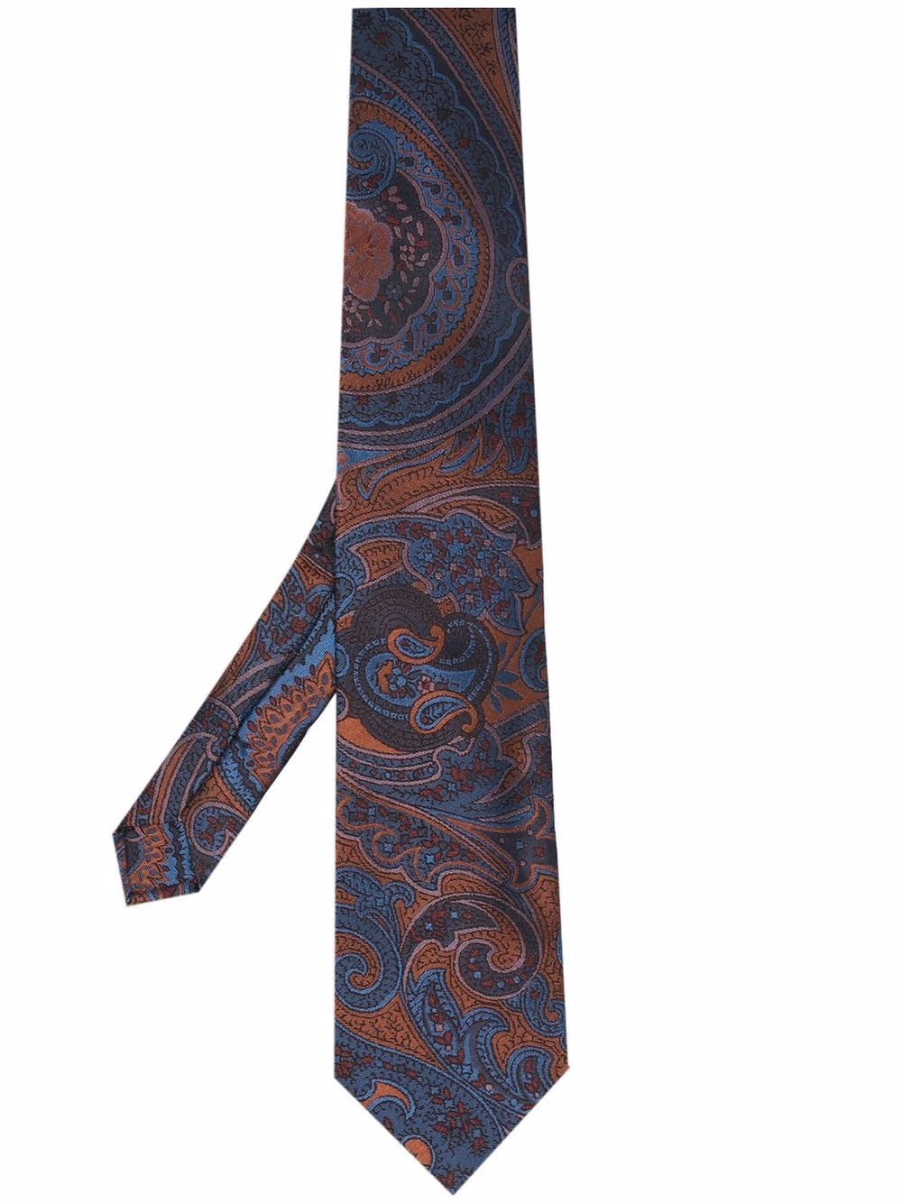 paisley pattern-jacquard silk tie - 1