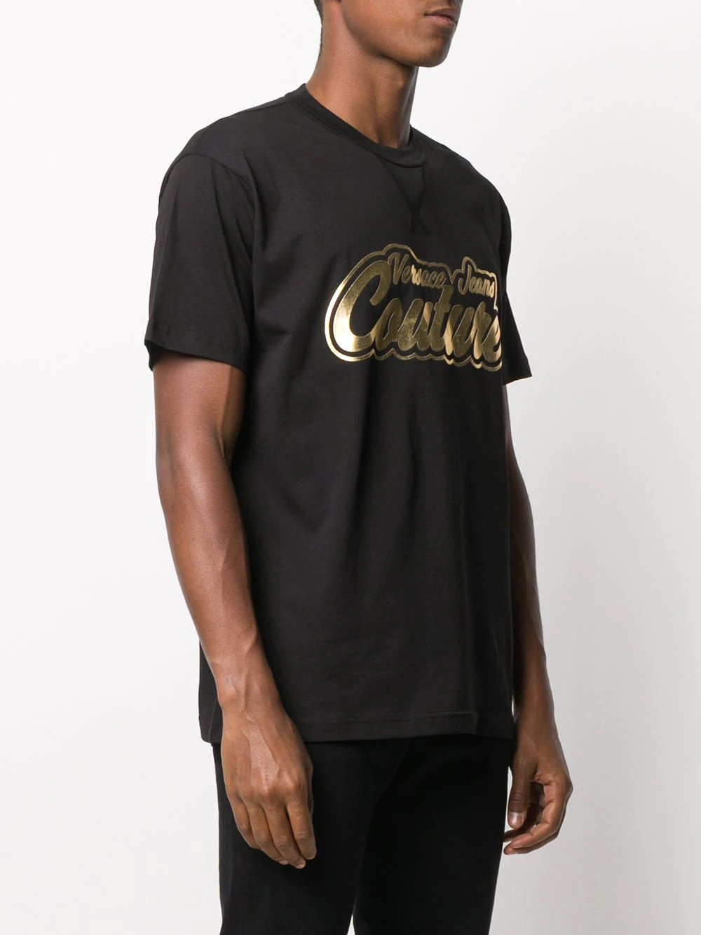 metallic logo print T-shirt - 3