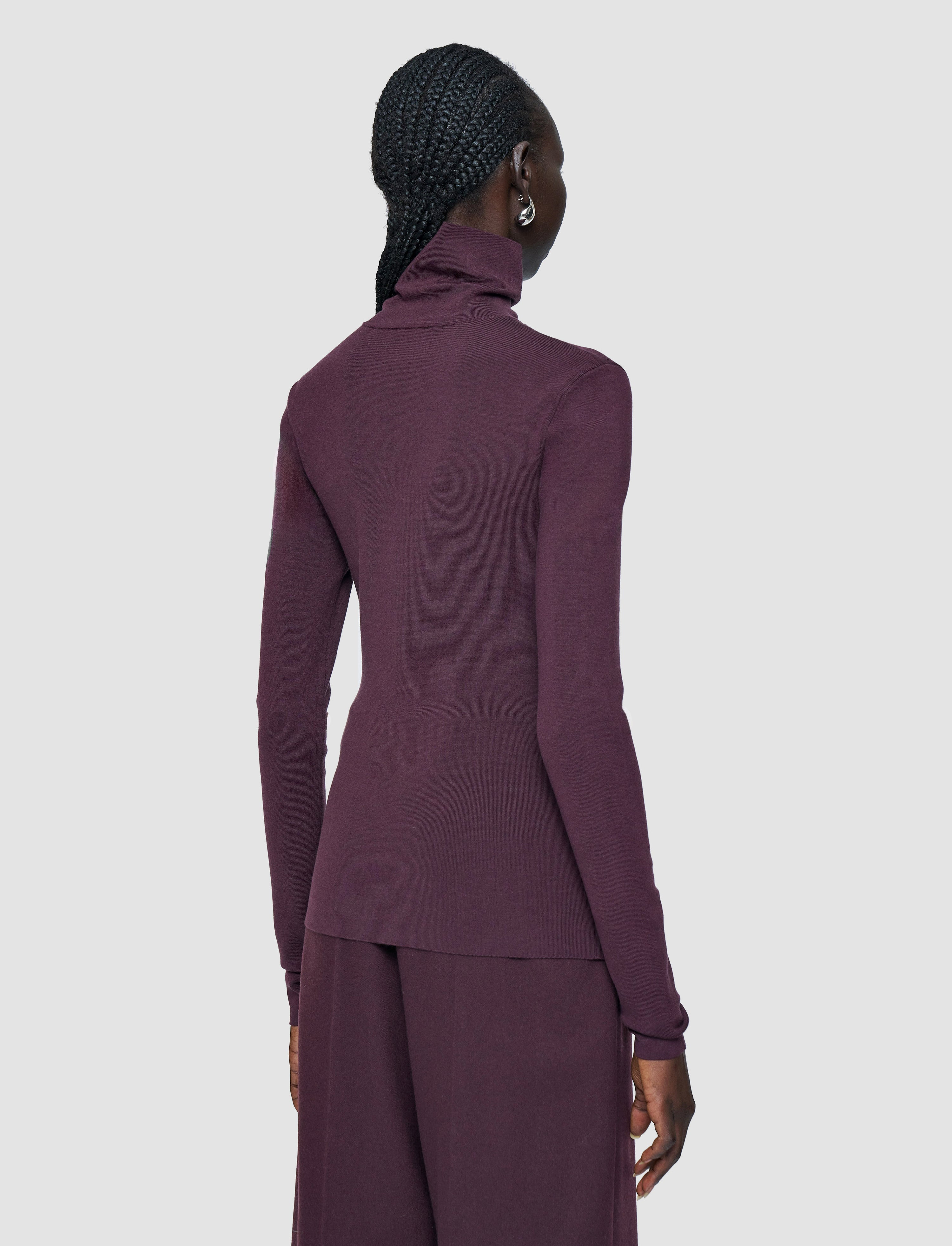 Silk Stretch High Neck Top - 3