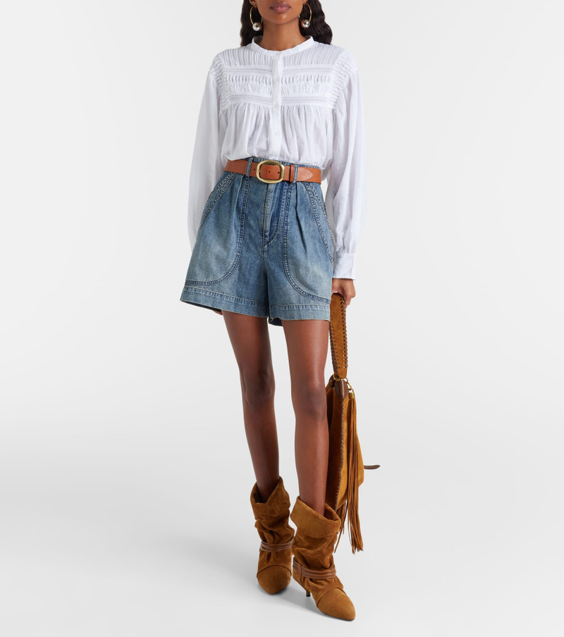 Isabel Marant Étoile Elodia embroidered cotton-blend blouse outlook