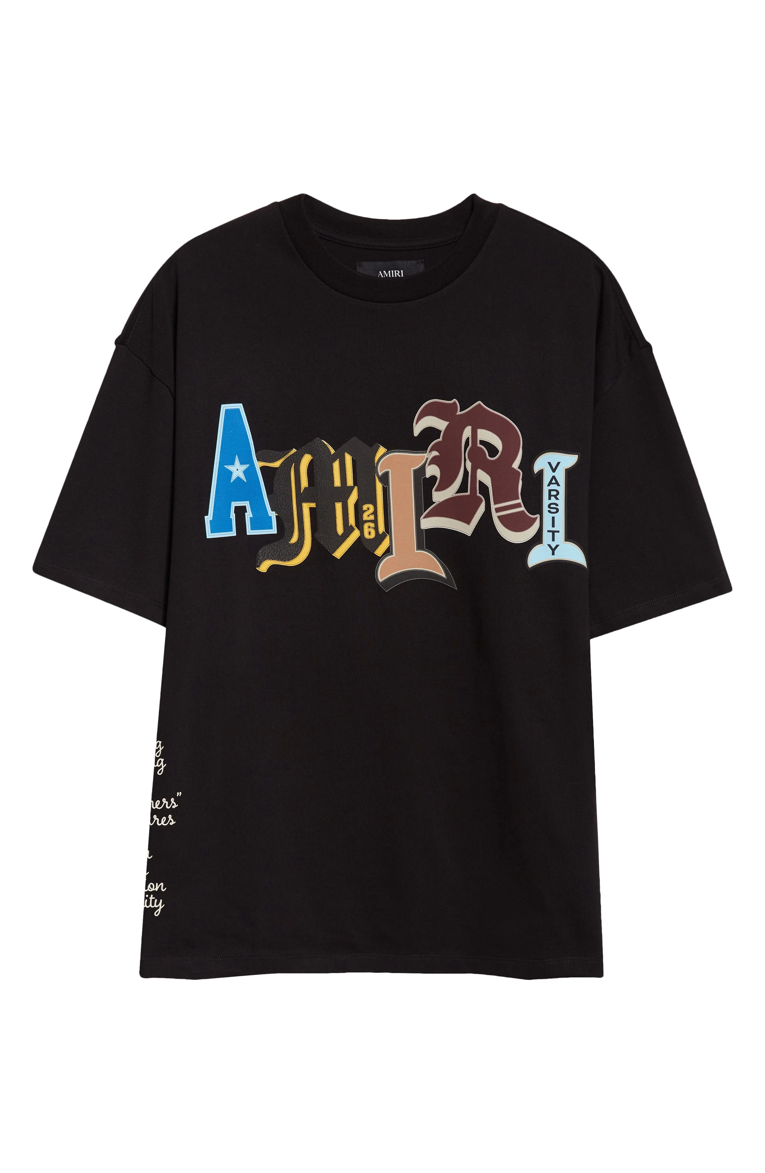 AMIRI Varsity Patch Oversize Cotton T-Shirt in Black at Nordstrom - 1