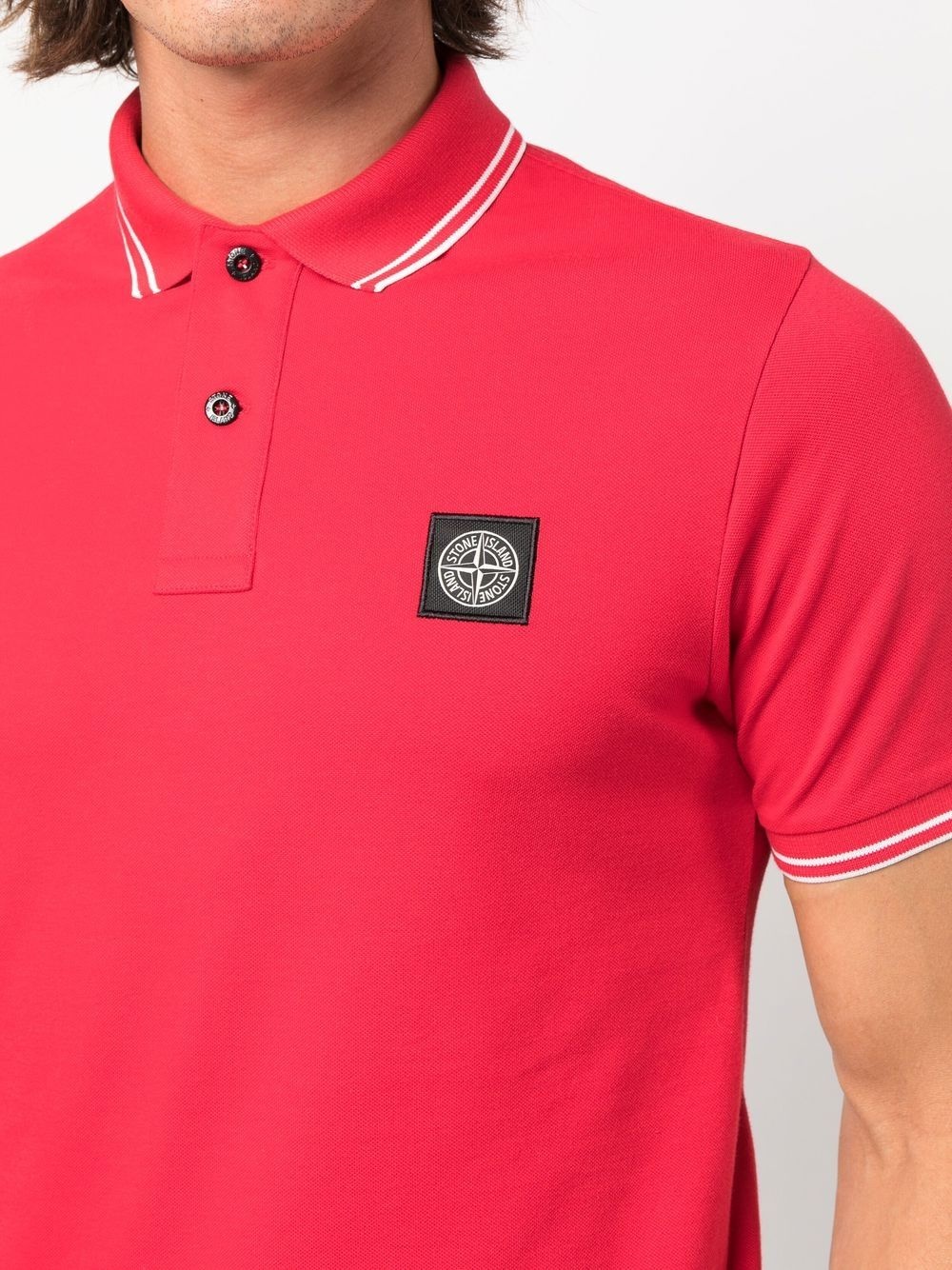 logo-patch polo shirt - 5