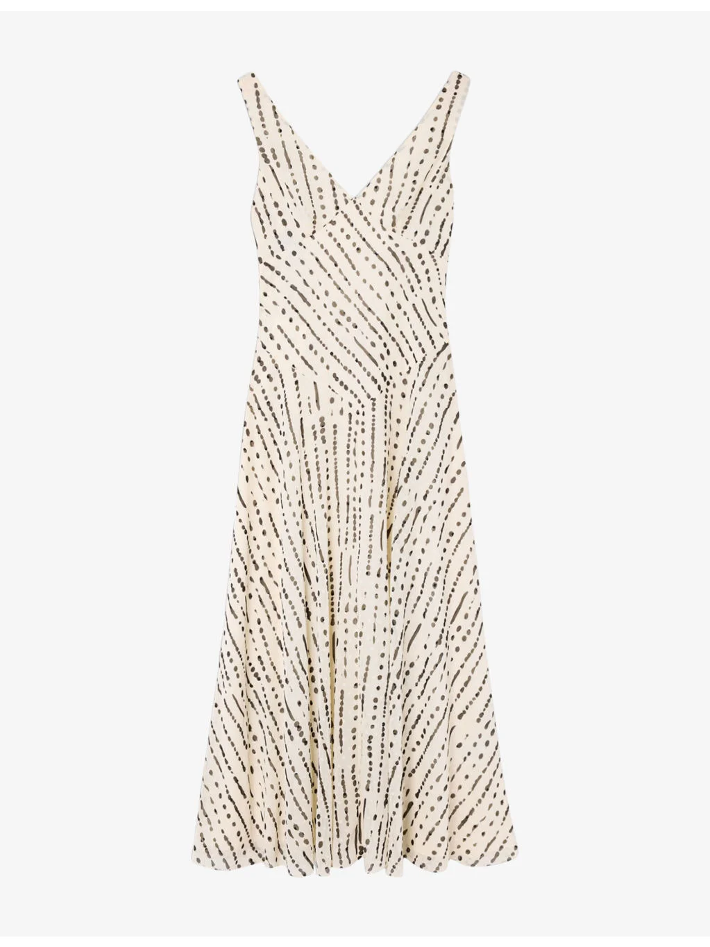 Abstract-Pattern V-Neck Chiffon Maxi Dress - 1