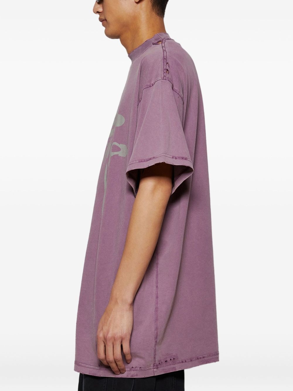 logo-print mock-neck t-shirt - 4
