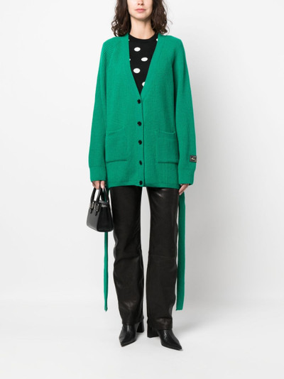 MSGM ribbed-knit wool-blend cardigan outlook