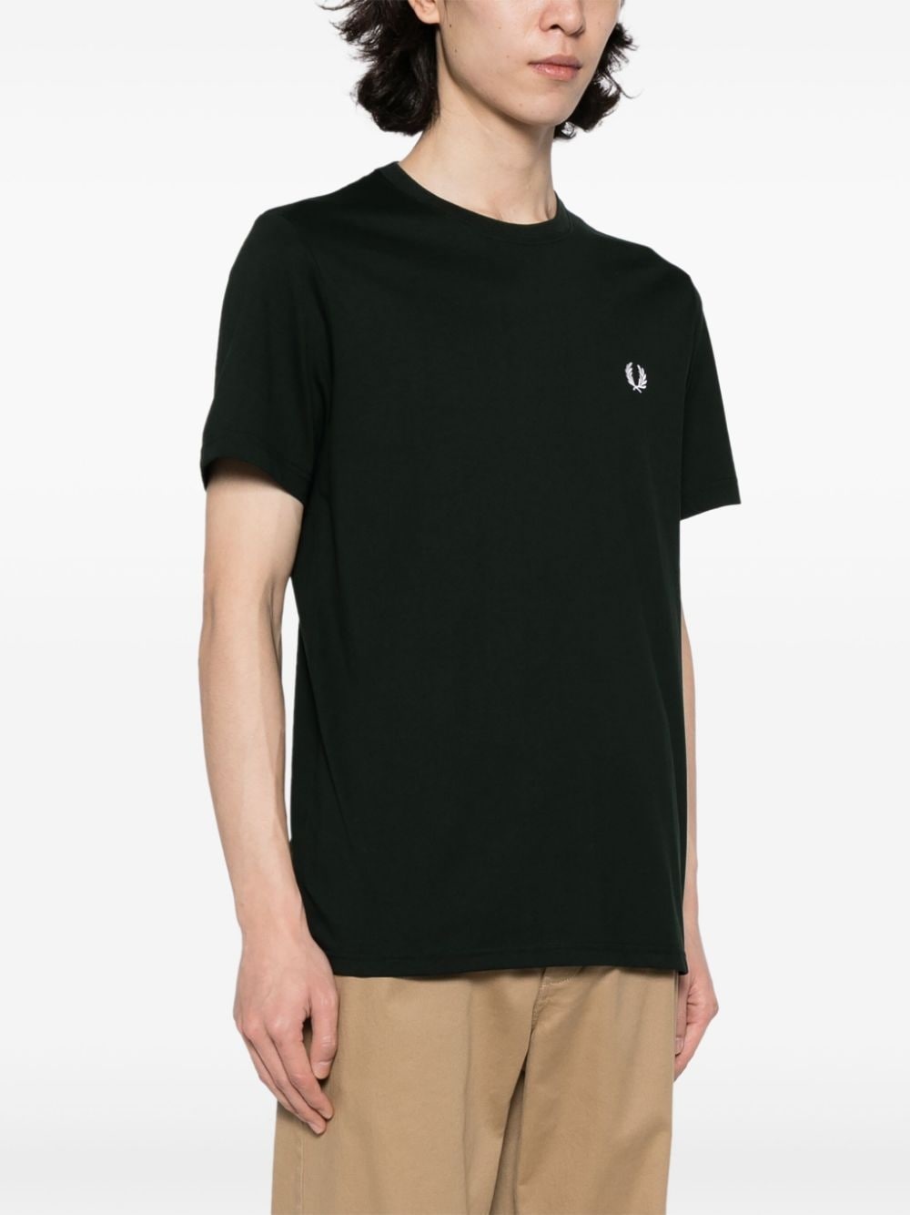 logo-embroidered cotton T-shirt - 3