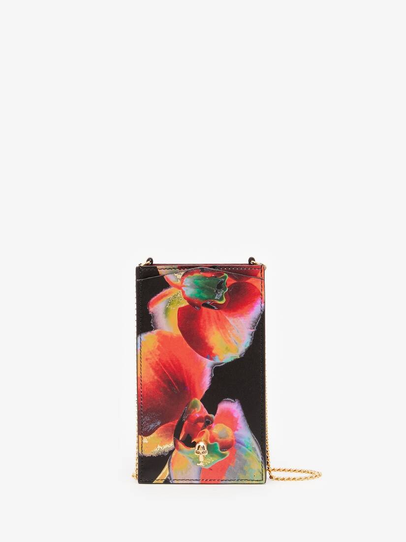 Women's Solarised Orchid Skull Phone Case With Chain in Multicolor - 1