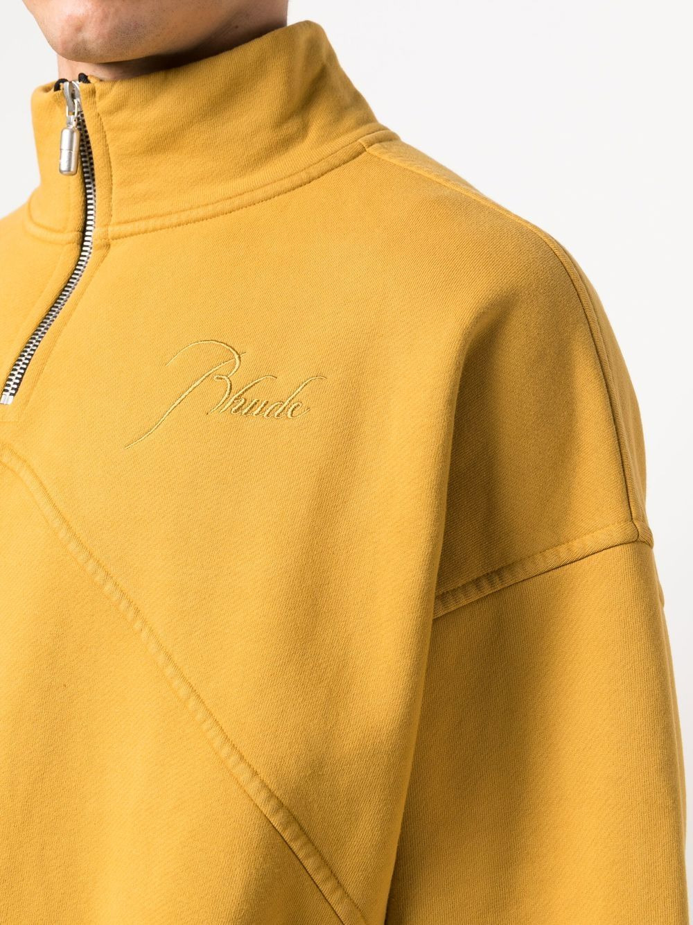 logo-emboridered quarter-zip sweatshirt - 5