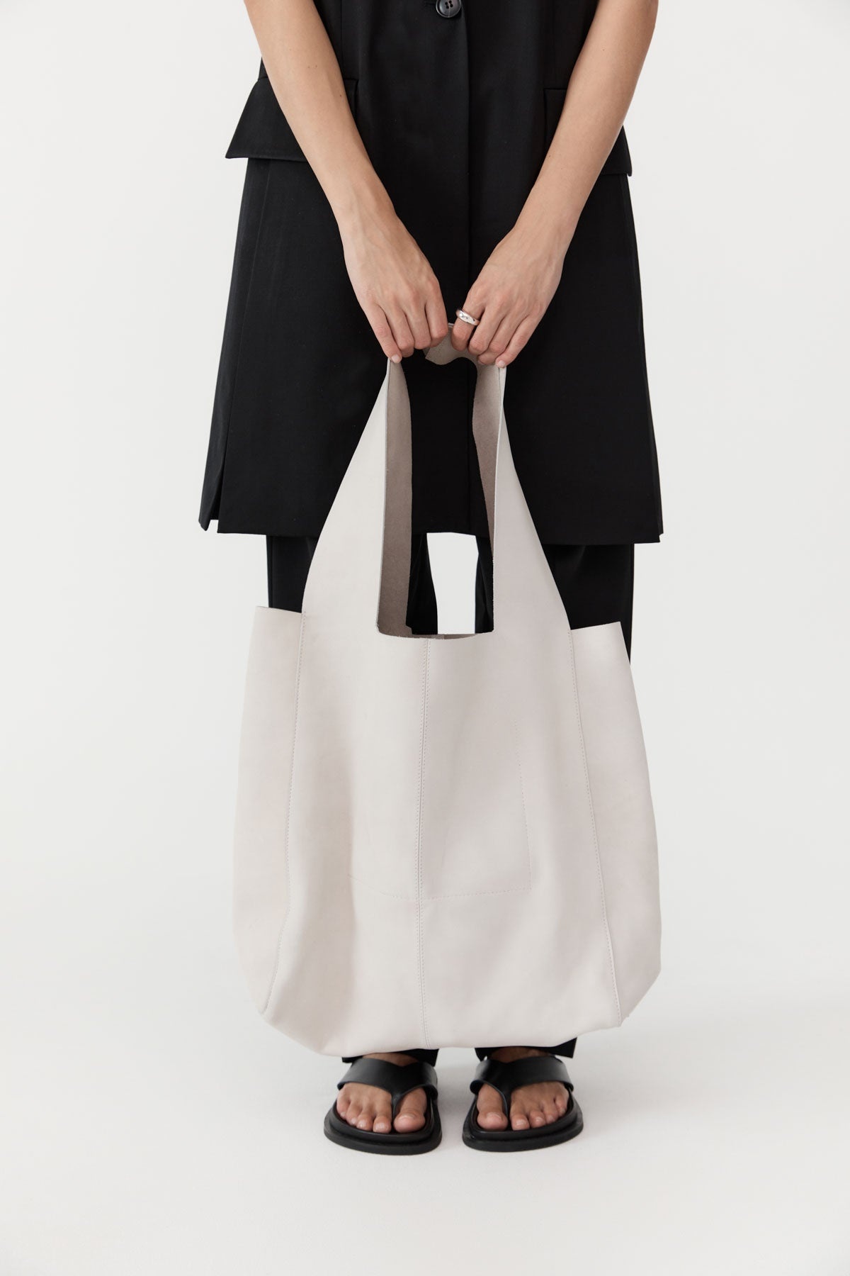 Suede Soft Tote - Cool White - 1