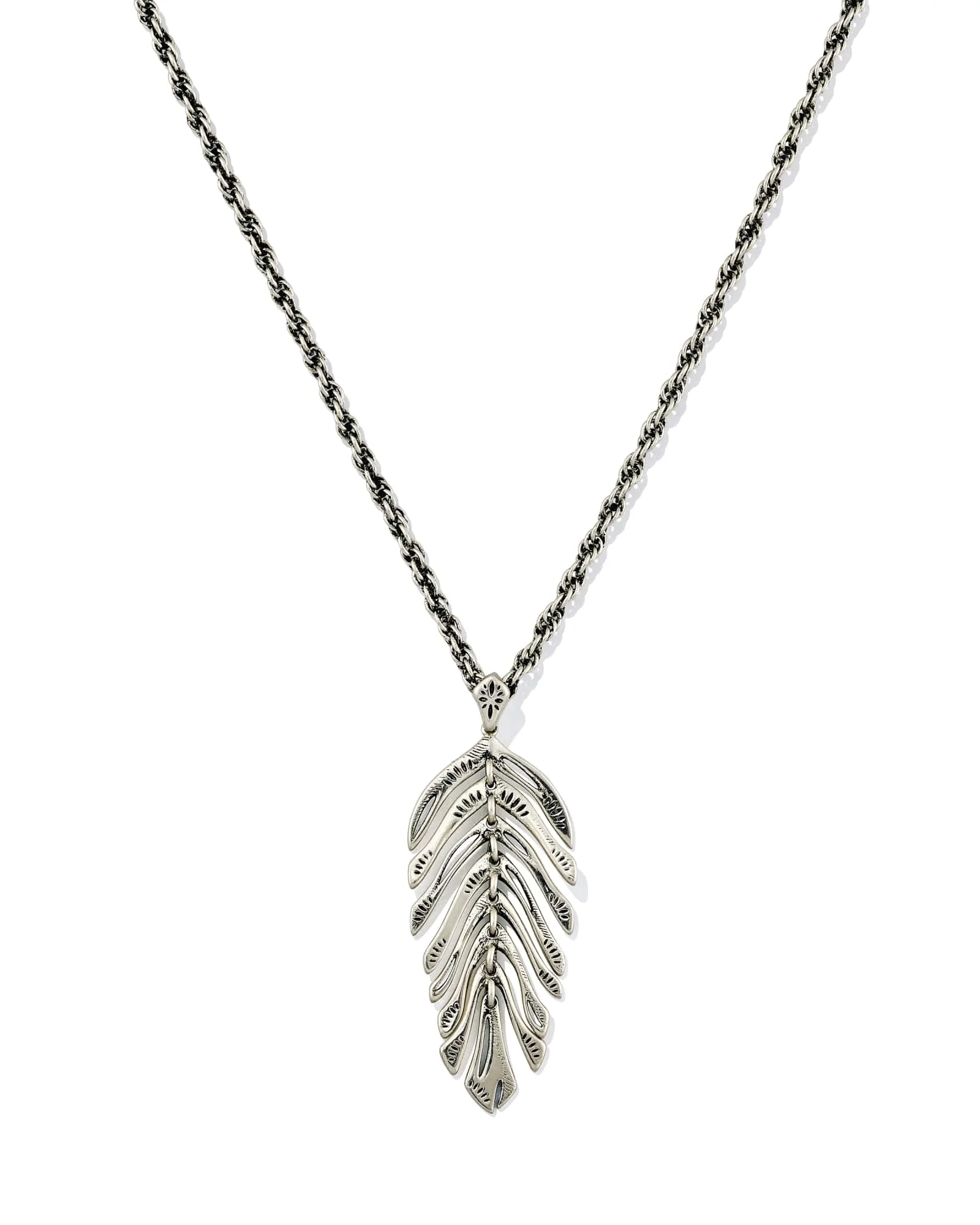 Calliope Vintage Silver Short Pendant Necklace - 1