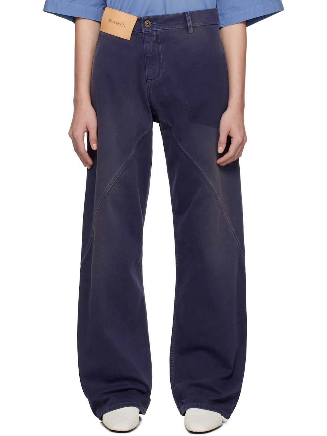 Navy Twisted Workwear Jeans - 1