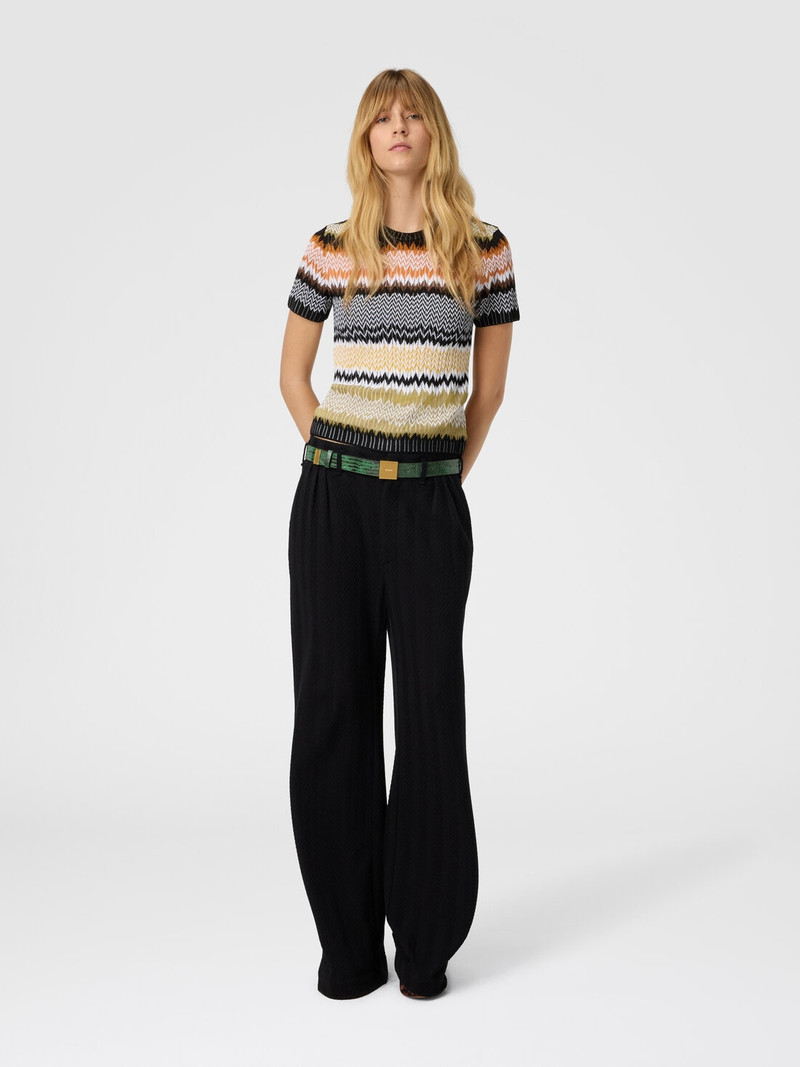 Missoni Short Sleeve Crew Neck Sweater with Chevron Pattern outlook