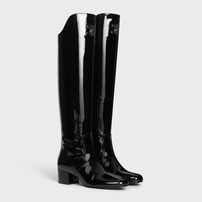 LES BOTTES CELINE TRIOMPHE UNDER THE KNEE BOOT in PATENT CALFSKIN 2