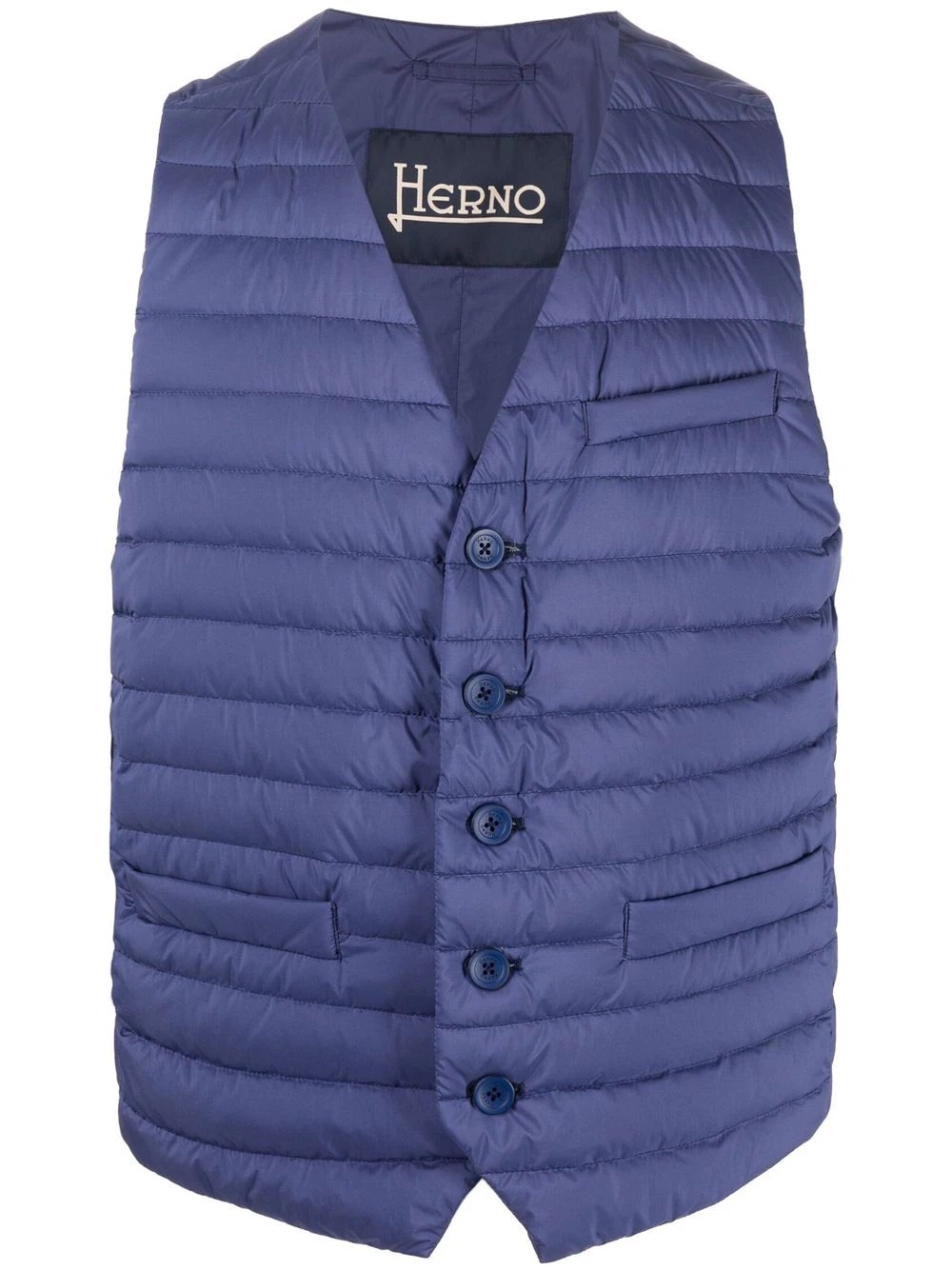 quilted button-down gilet - 1