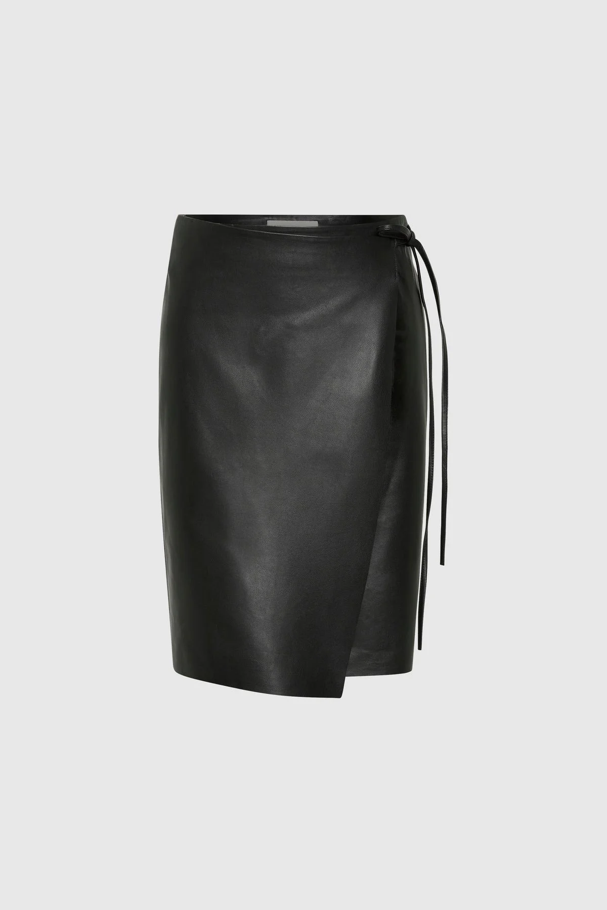 Leather Everyday Wrap Skirt - Black - 1