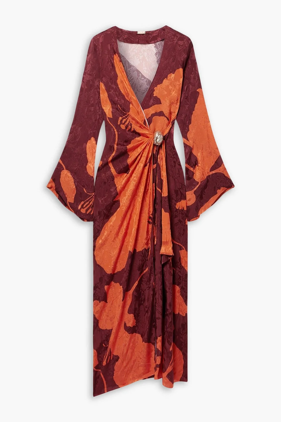 Sanctuary for Dream printed satin-jacquard midi wrap dress - 1