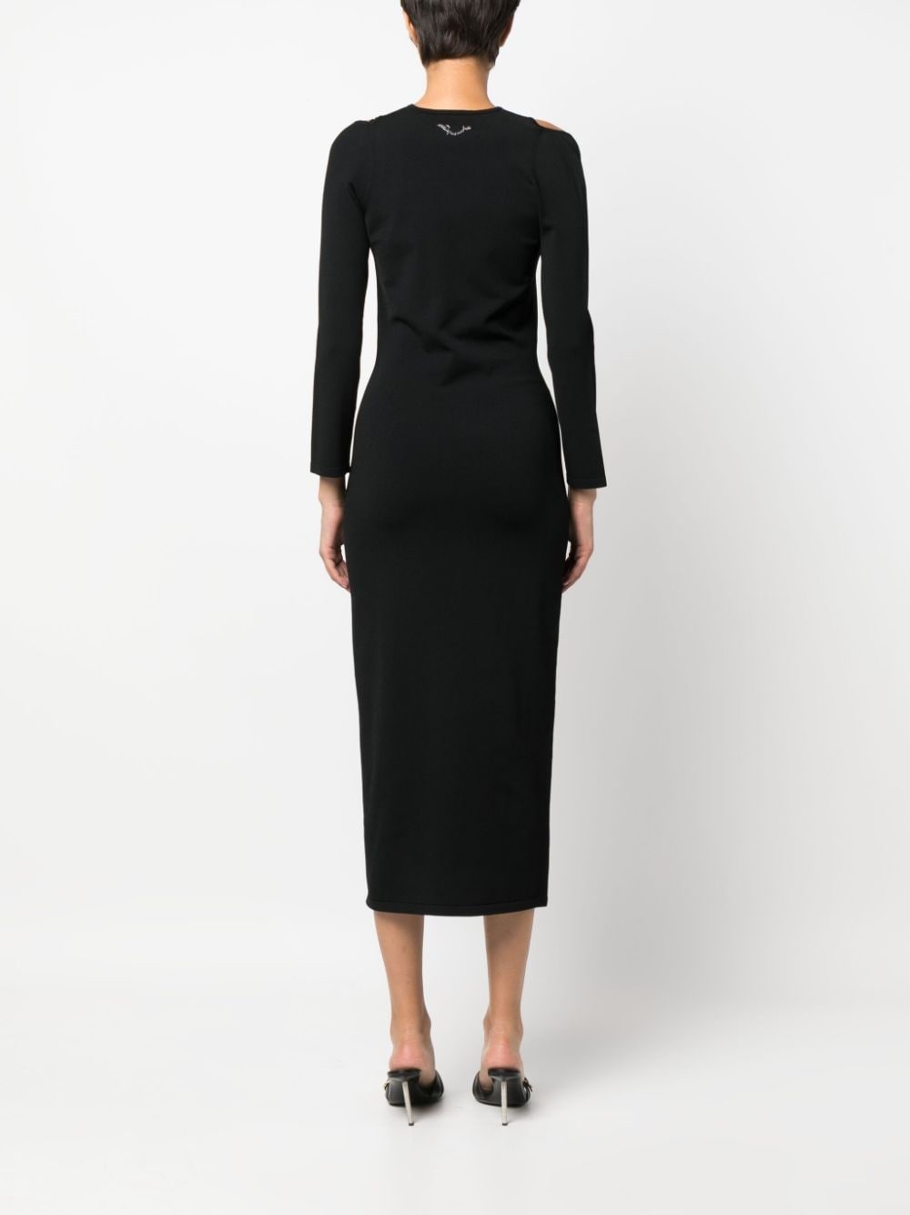 cut-out ribbed-knit midi dress - 4