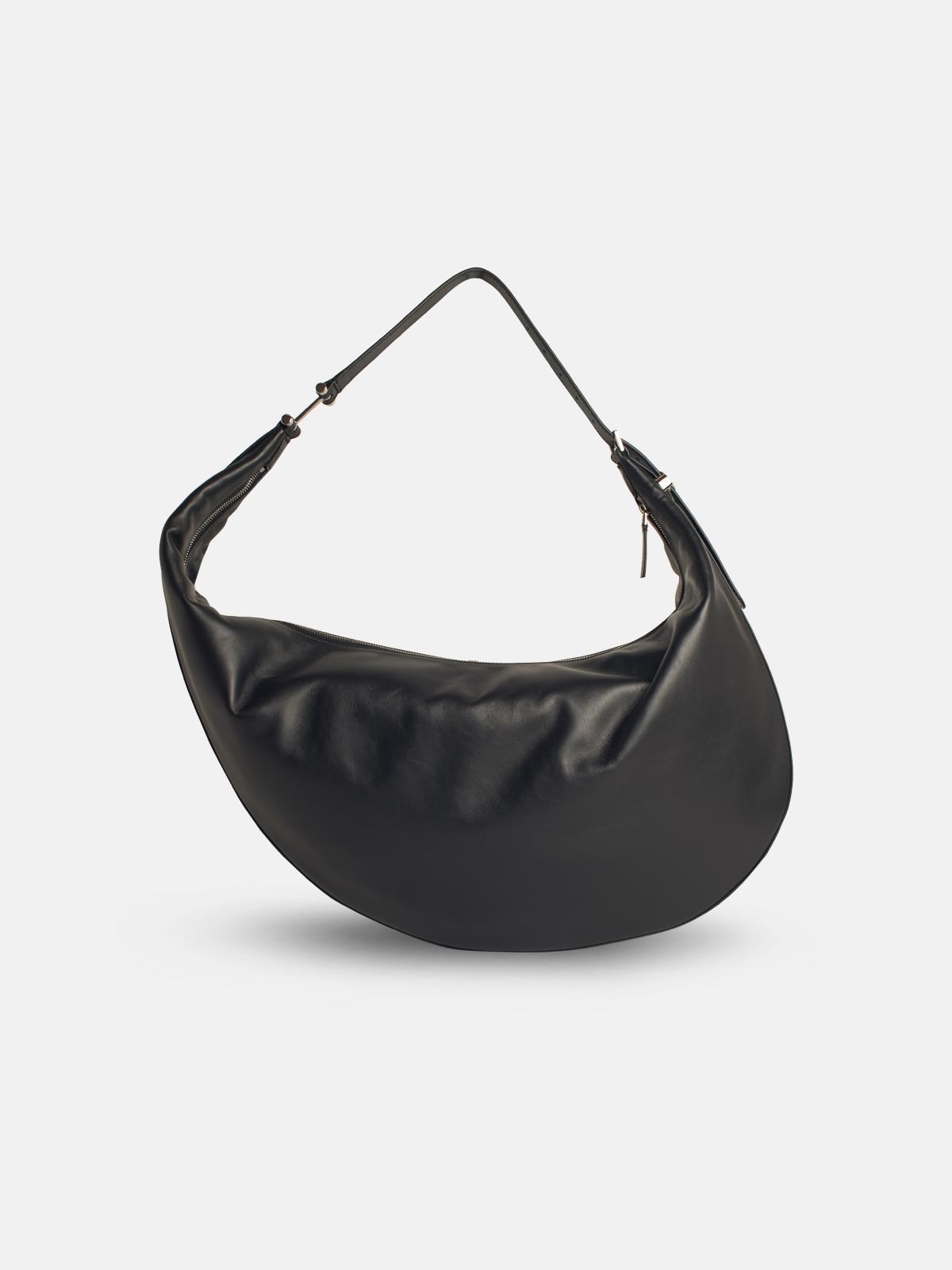 'DOT' MEDIUM HOBO BAG IN BLACK LEATHER - 3