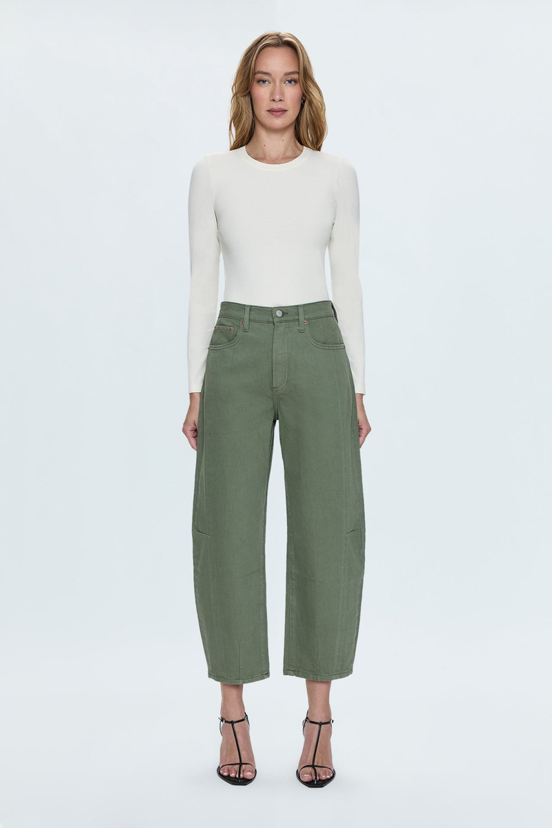 ELI HIGH RISE BARREL JEAN - CALVARY OLIVE 7