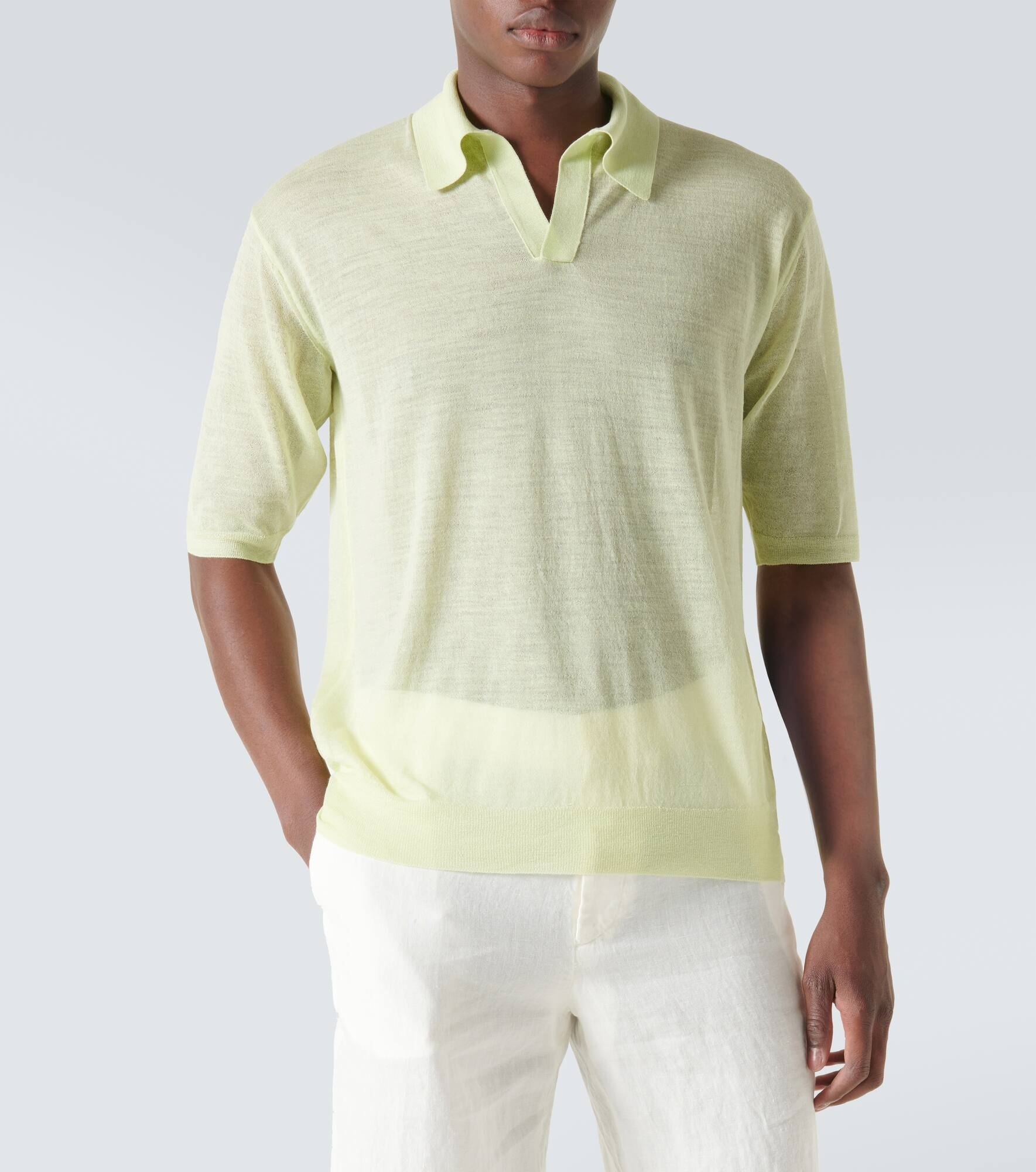 Wool and silk polo sweater - 3