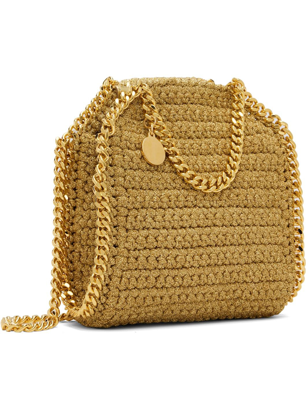 Gold Tiny Falabella Lurex Crochet Tote Bag - 2