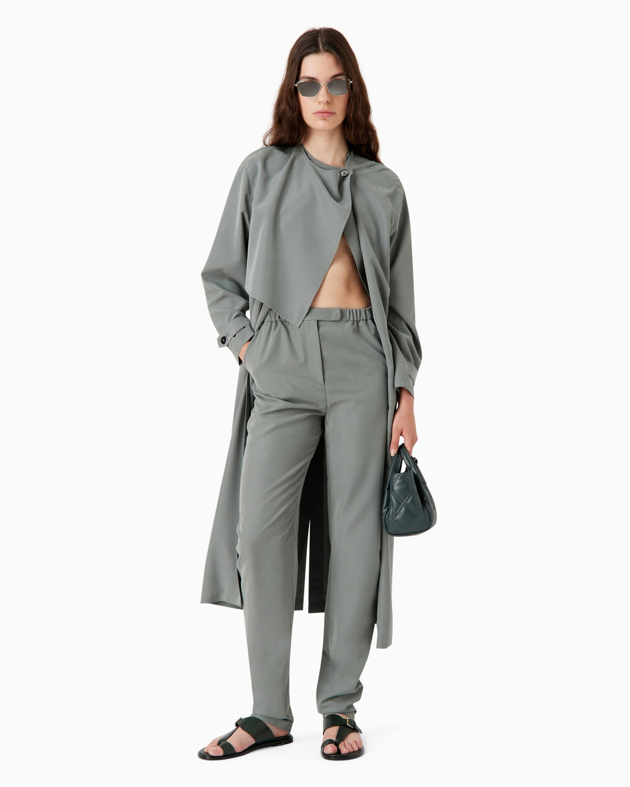 Oval-leg cupro trousers - 4