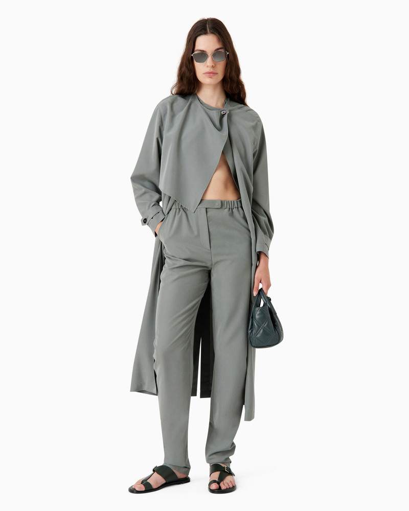 EMPORIO ARMANI Oval-leg cupro trousers outlook