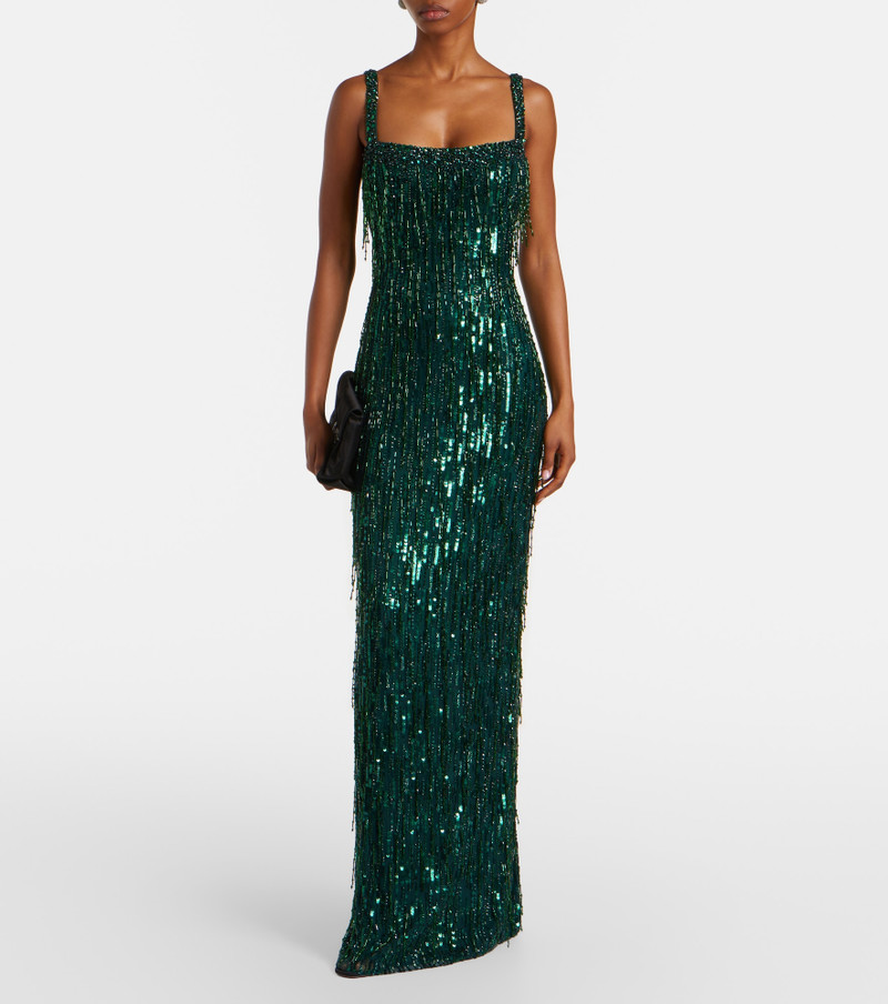 JENNY PACKHAM Fleur sequined gown outlook