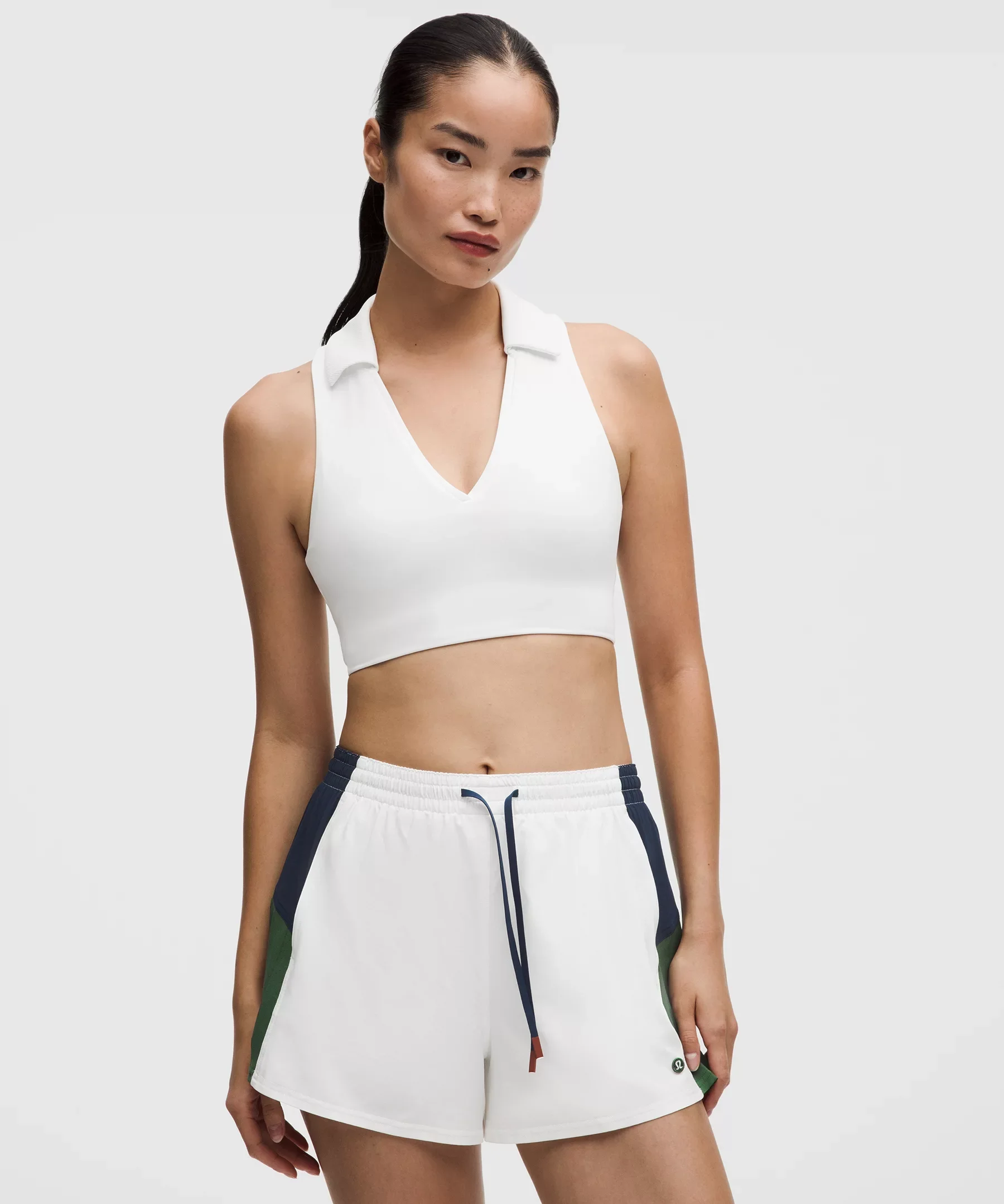 Collared Longline Ribbed Tennis Bra *Medium Support, B/C Cup - 1