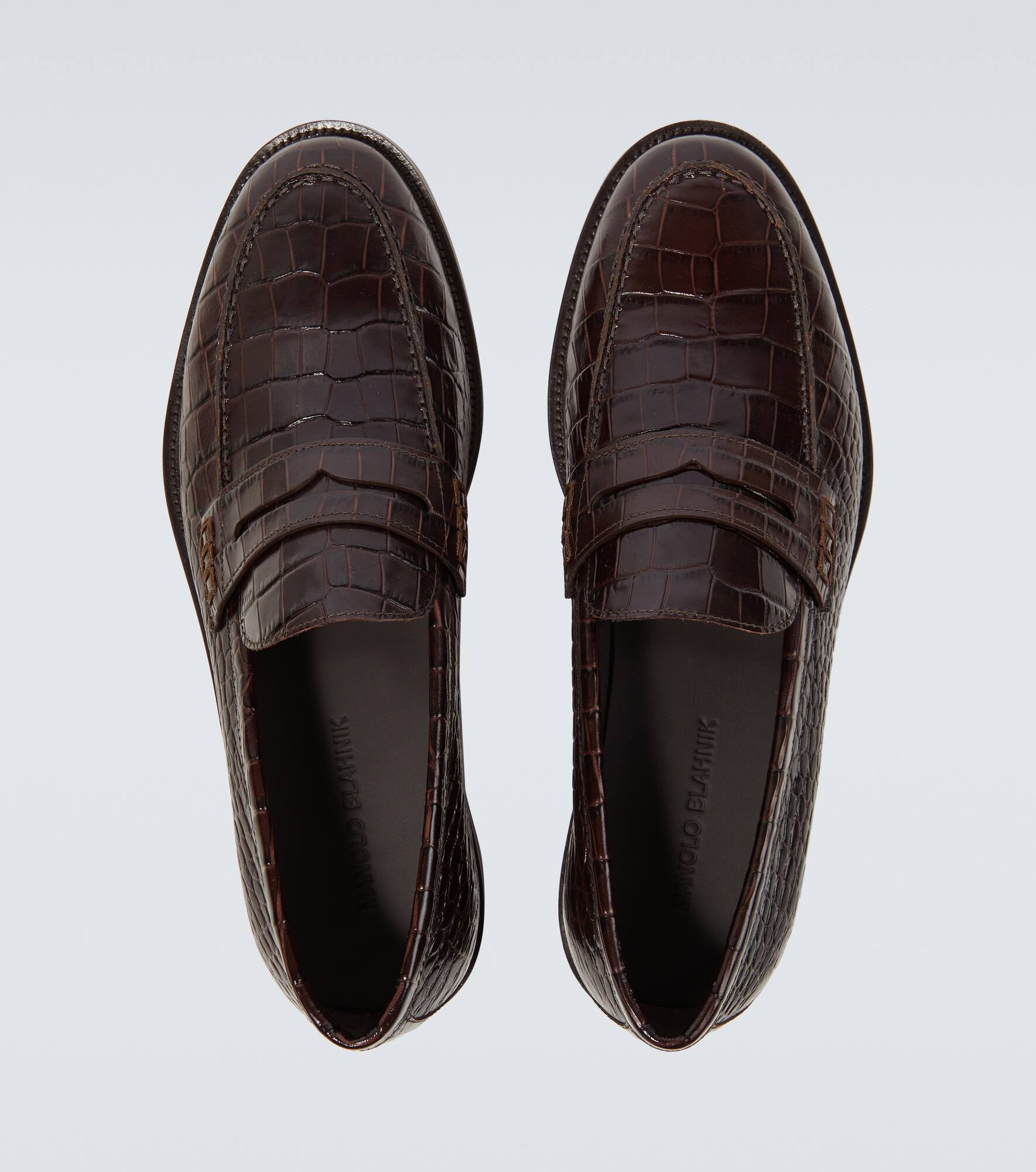 Perry croc-effect leather penny loafers - 4