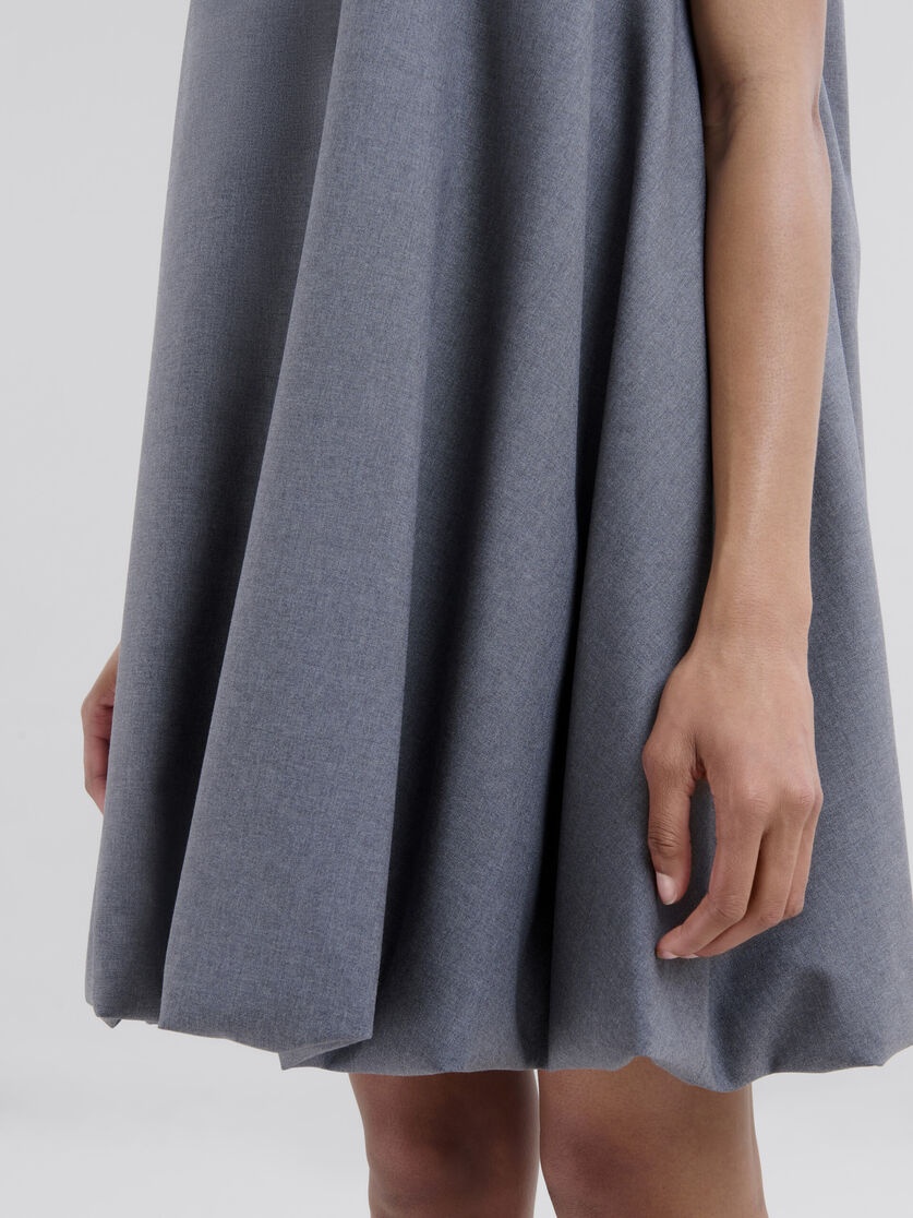 SHORT GREY WOOL DRESS WITH MARNI SYMBOL - 5