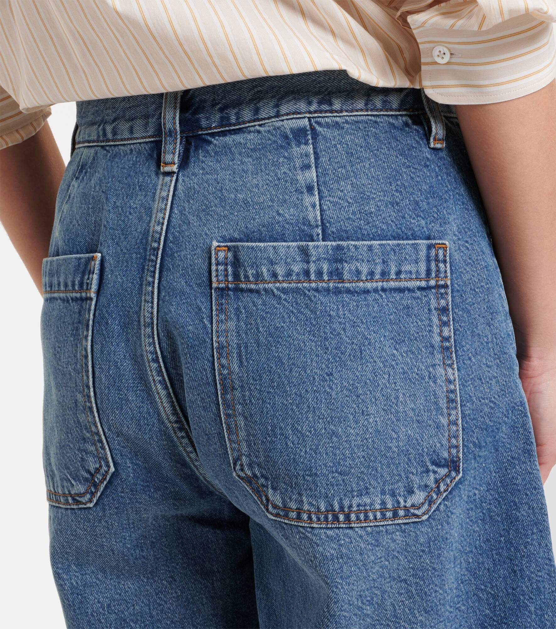 Mid-rise denim shorts - 5