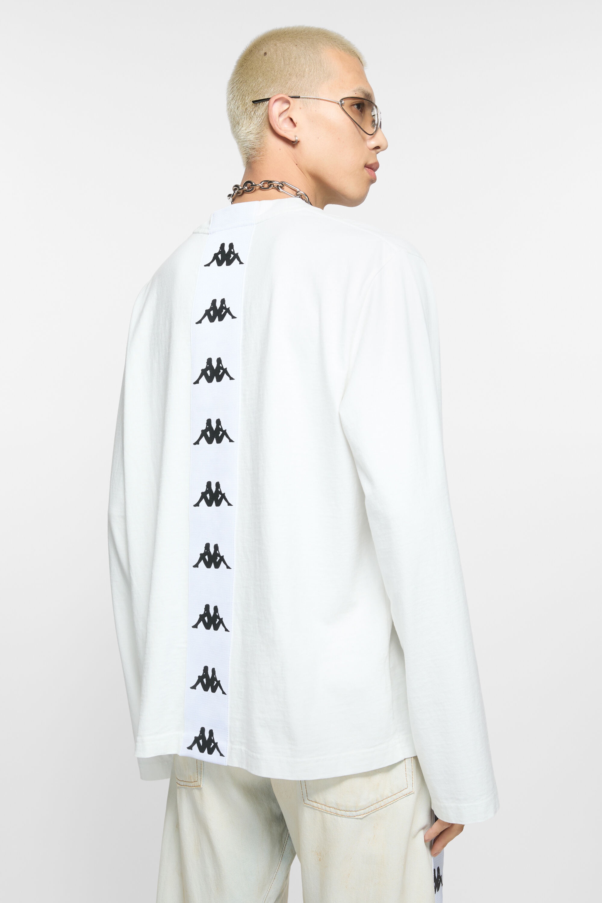 Long sleeve logo t-shirt - Acne Studios x Kappa - White - 3