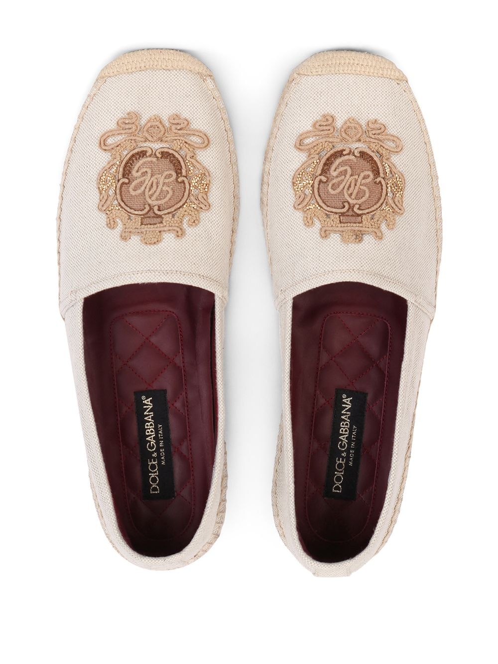 monogram embroidery espadrilles - 4