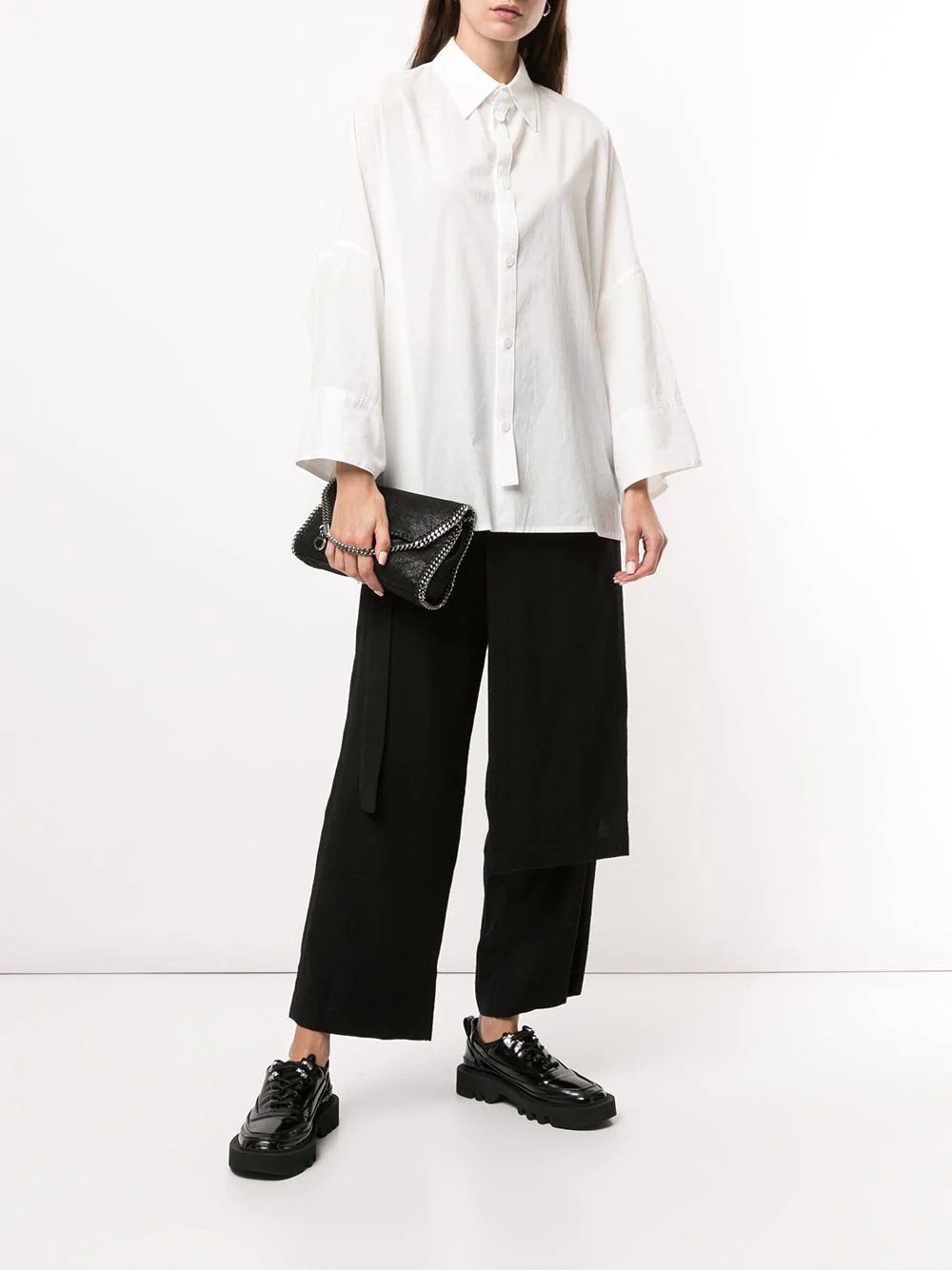 asymmetric-buttoned long-sleeve shirt - 2