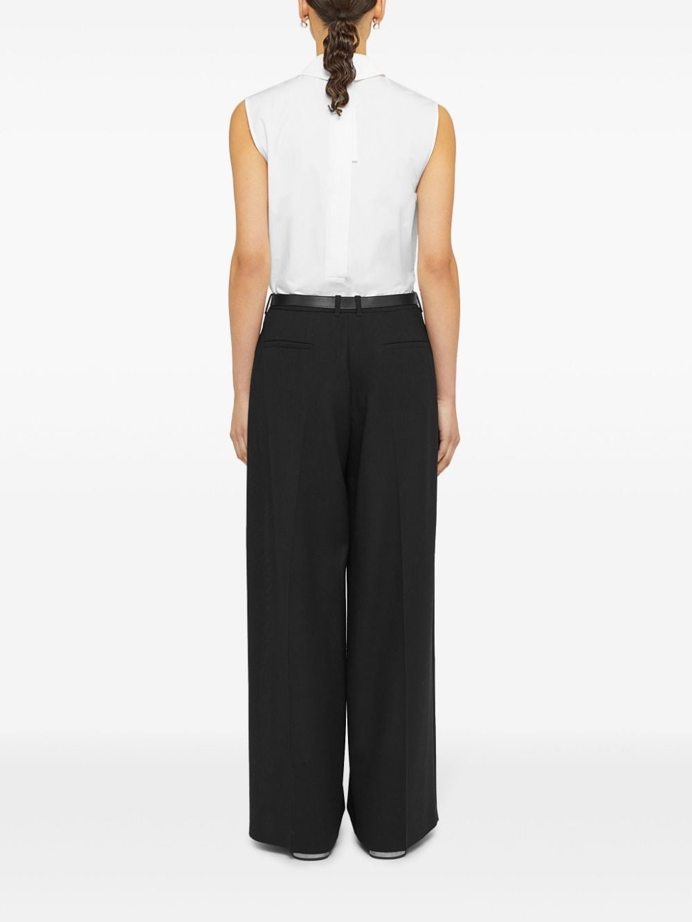 belted wool palazzo pants - 3