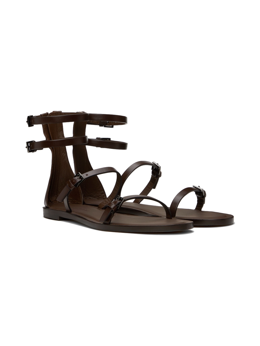 Brown Evegflat Sandals - 4