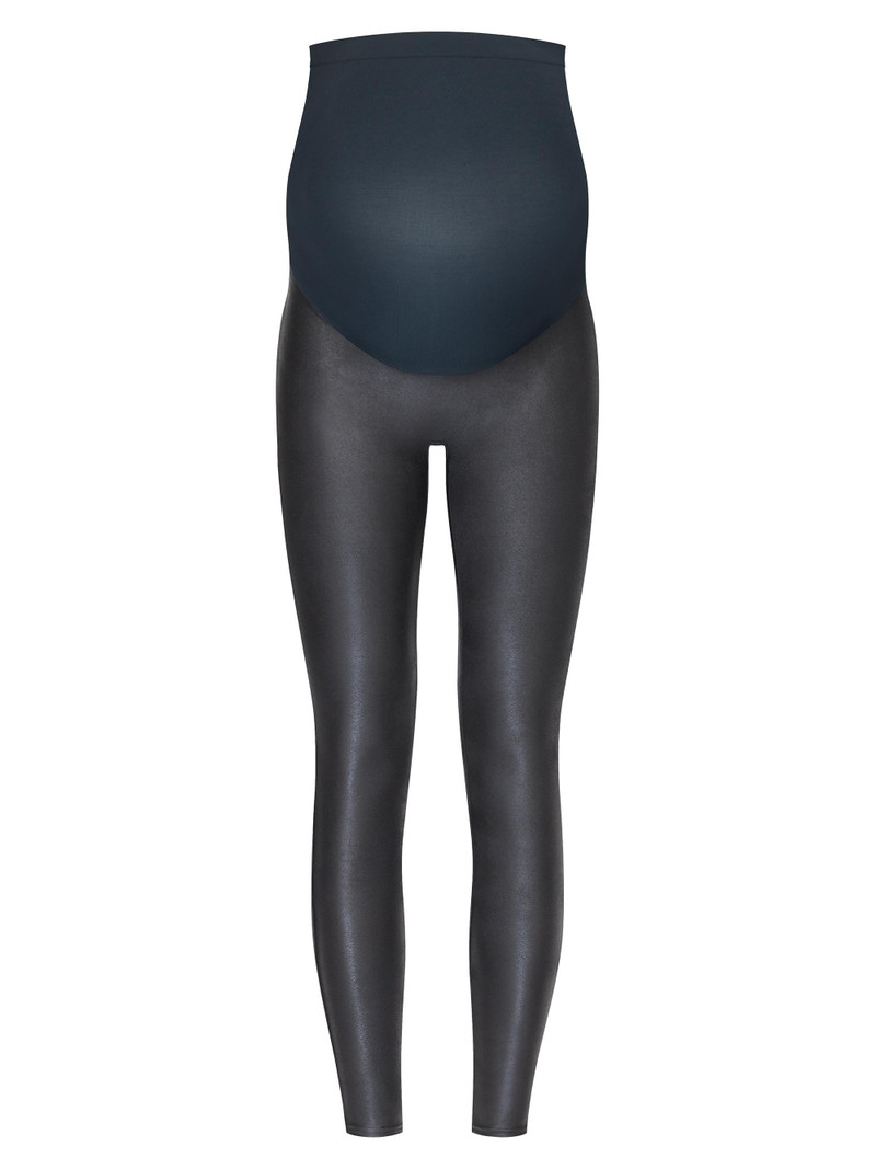 Women's Mama Maternity Faux Leather Leggings - Very Black 1