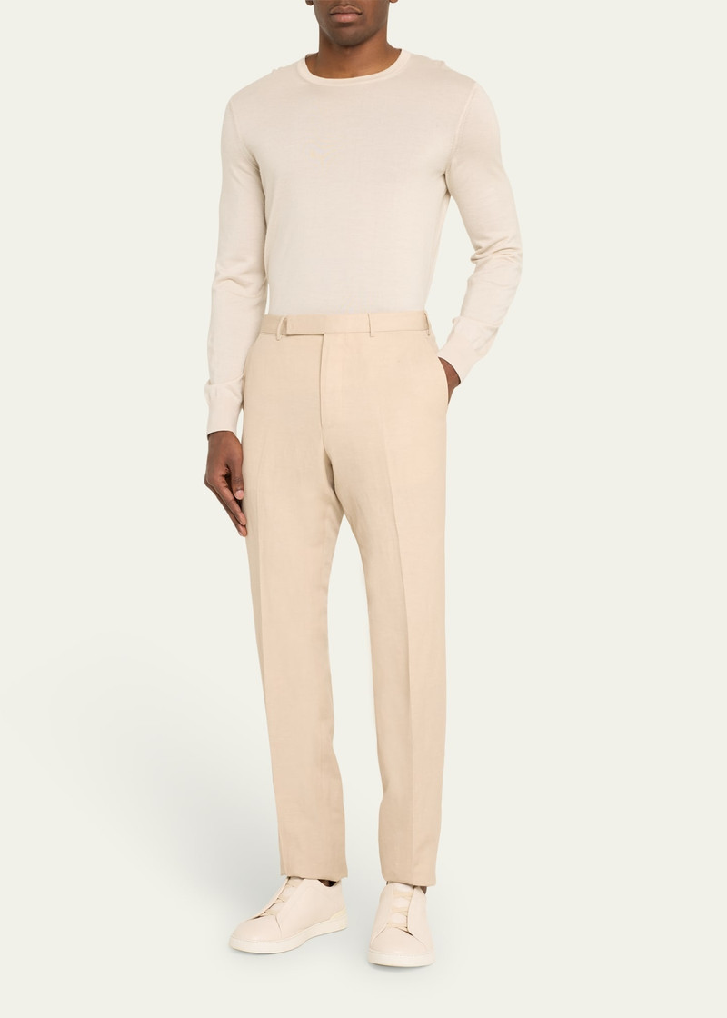 ZEGNA Men's Wool-Linen Trofeo Summer Trousers outlook