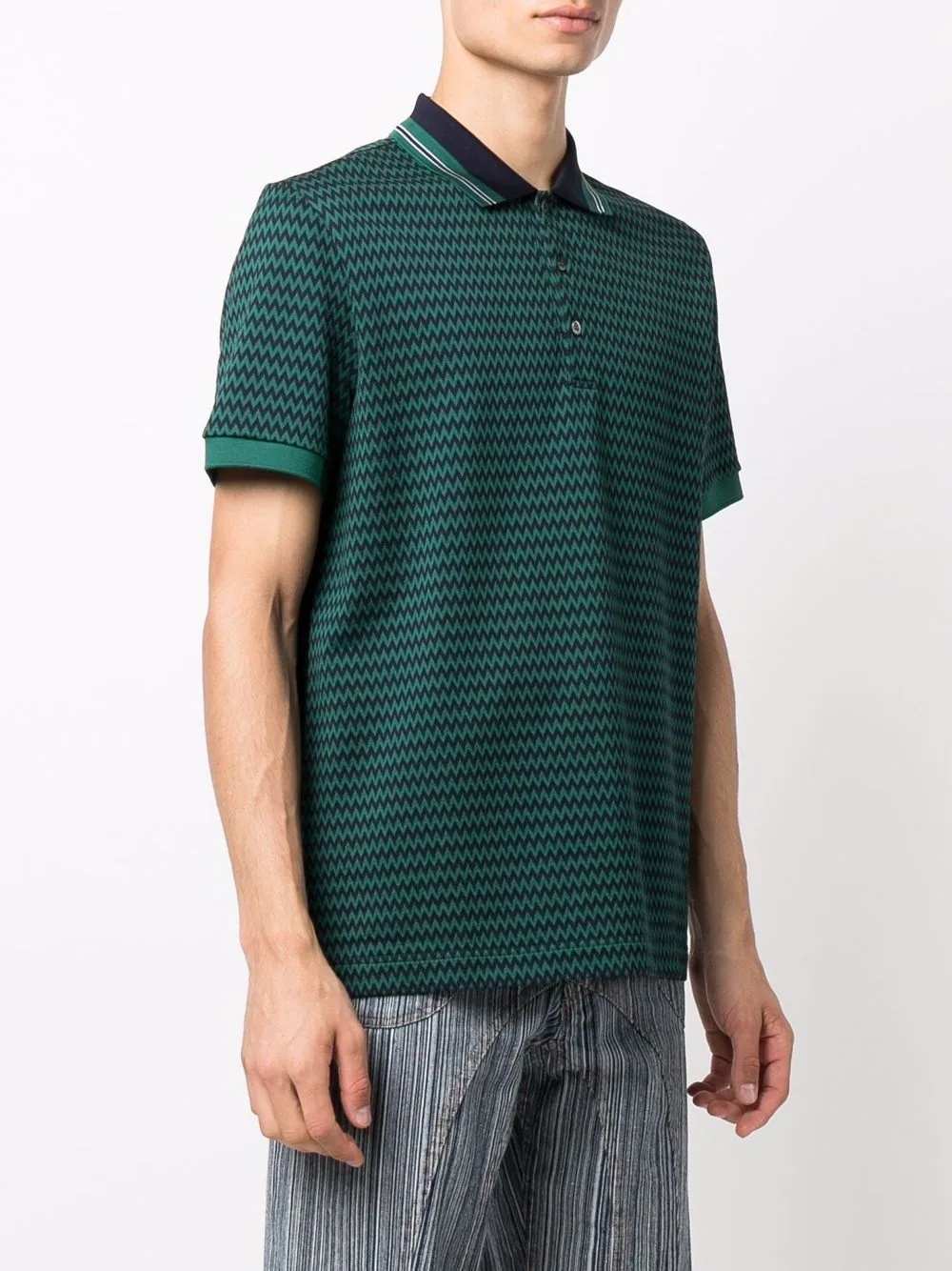 zigzag-print polo shirt - 3