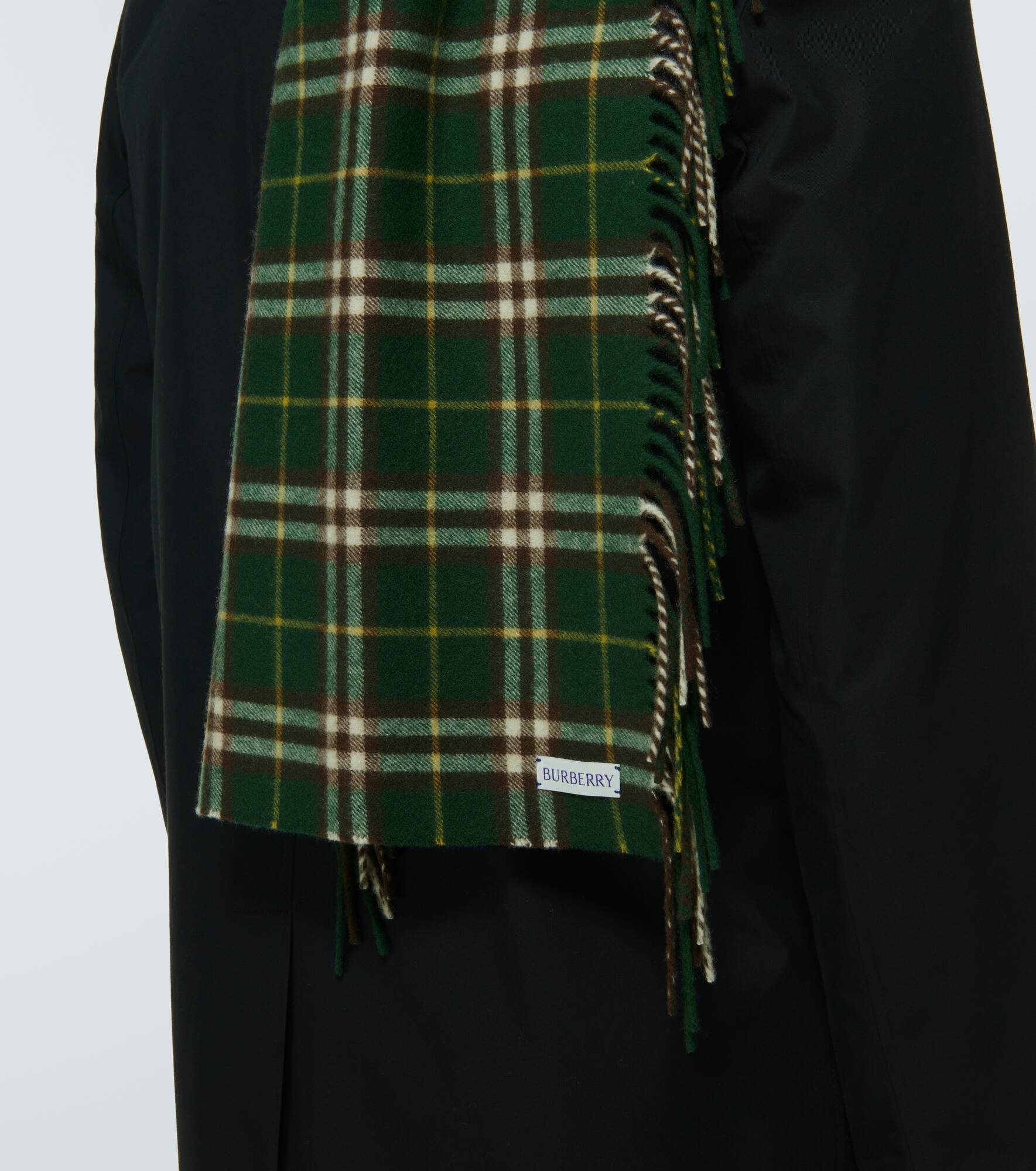 Burberry Check fringed cashmere scarf - 3